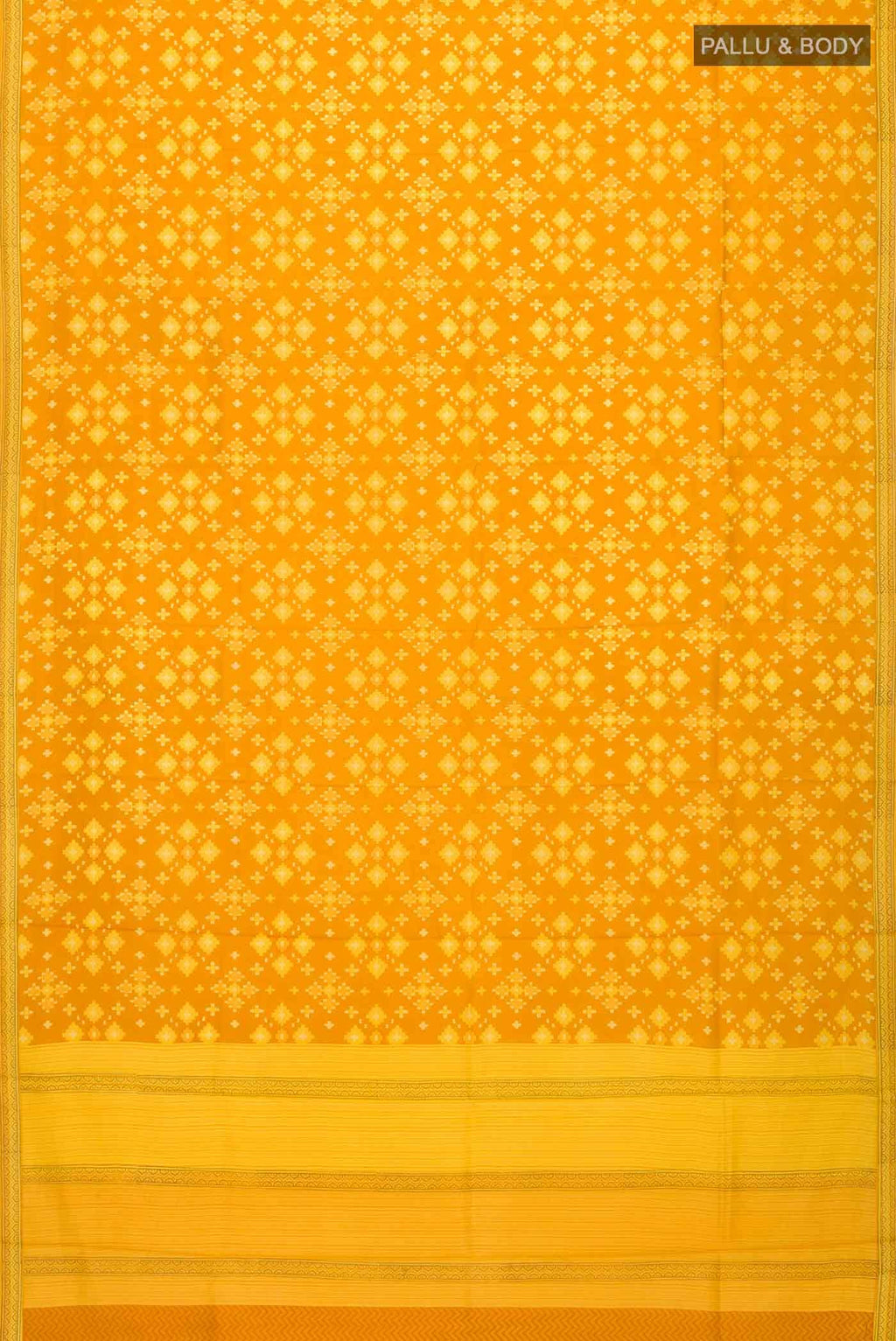 Mustard Printed Silk Saree