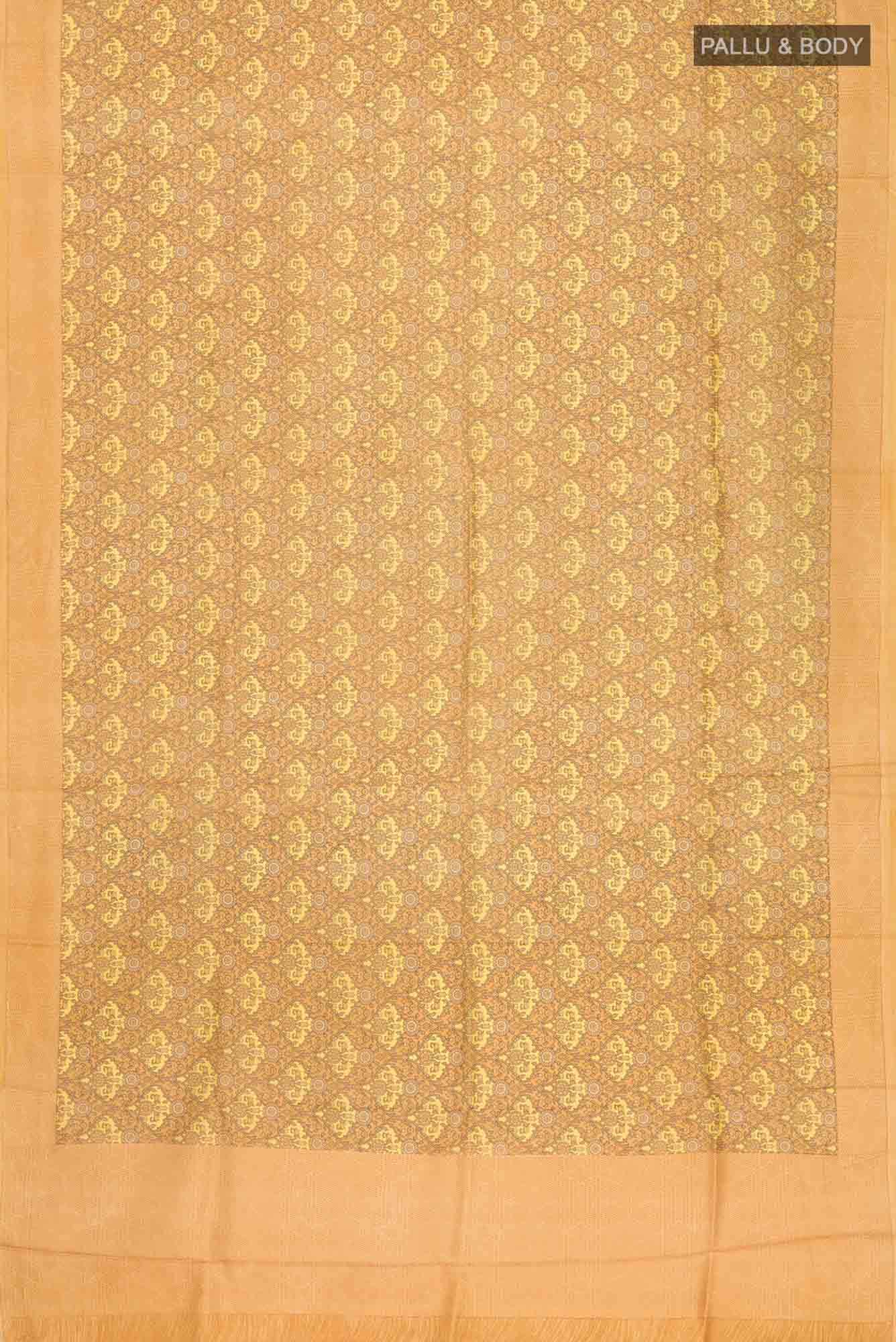 Yellow Printed Silk Saree