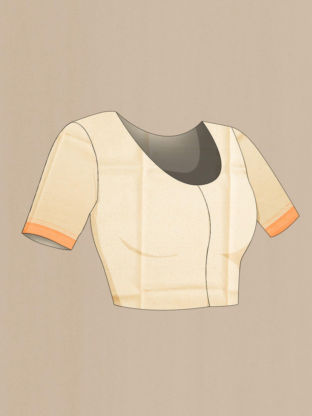 Peach Printed Silk Saree