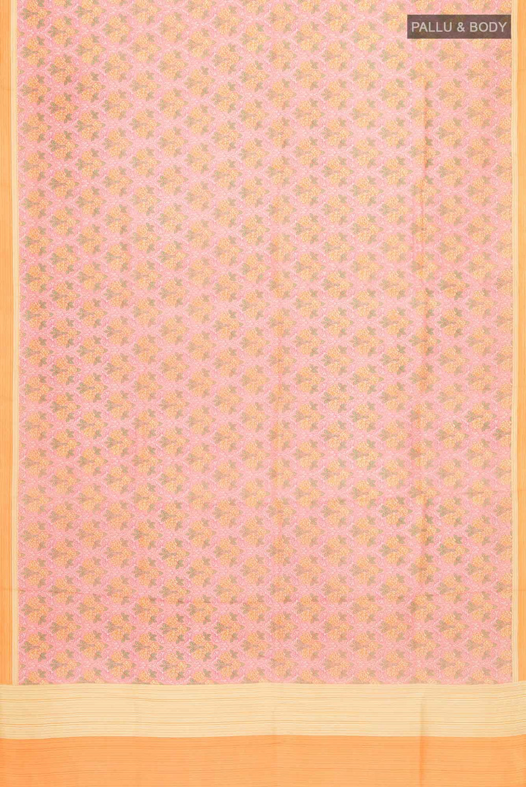 Peach Printed Silk Saree