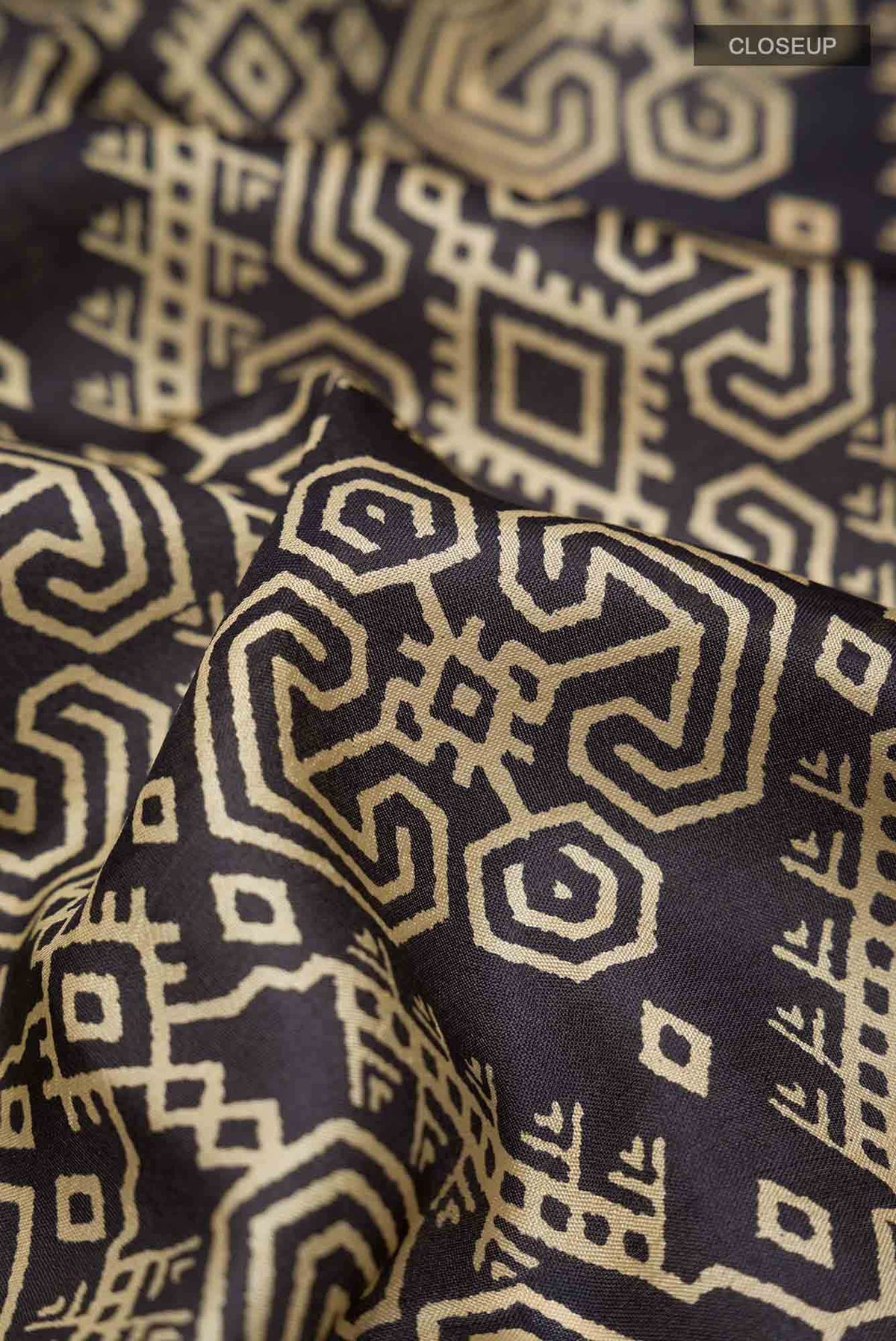 Black Printed Silk Saree