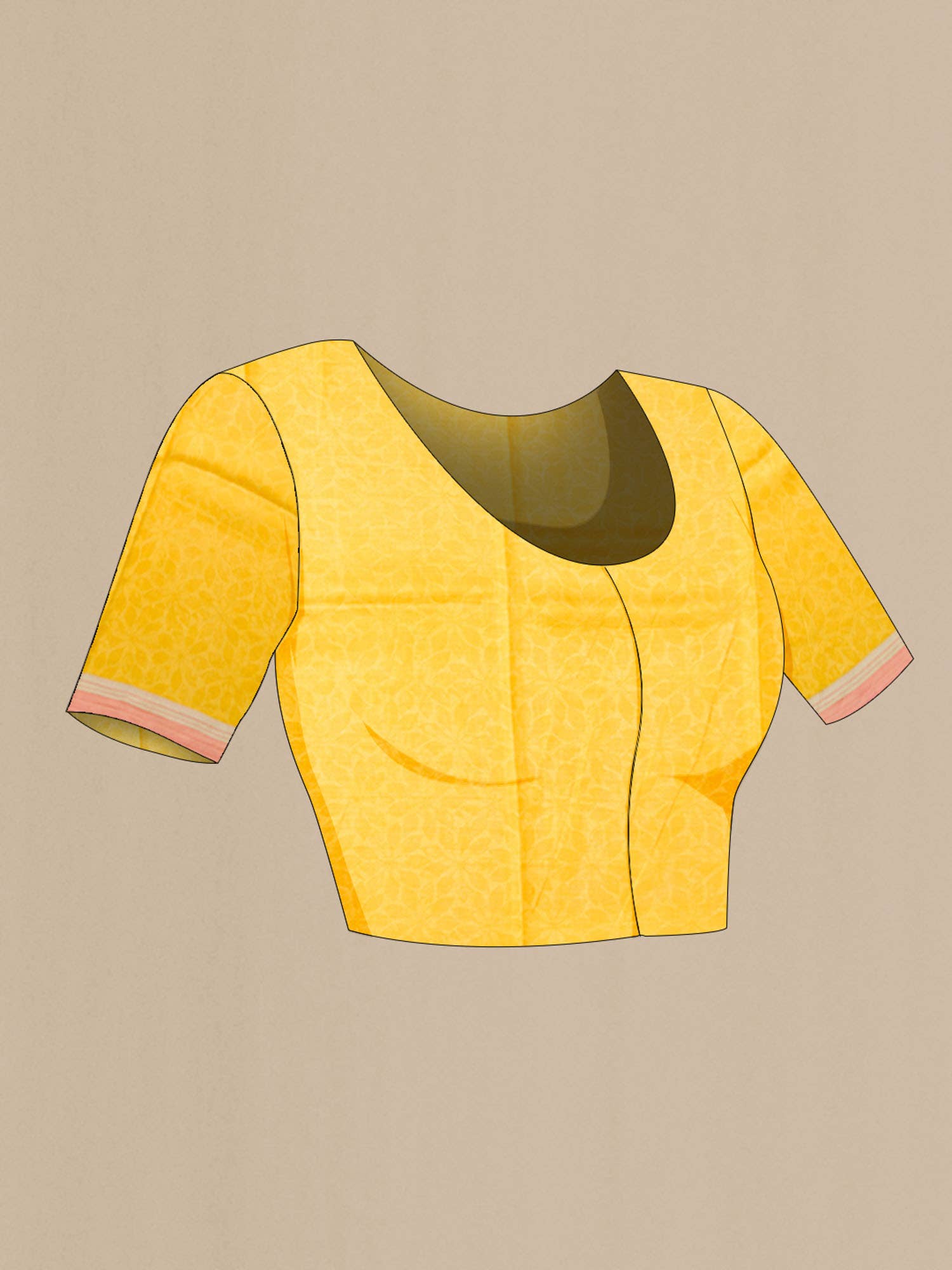 Yellow Printed Silk Saree