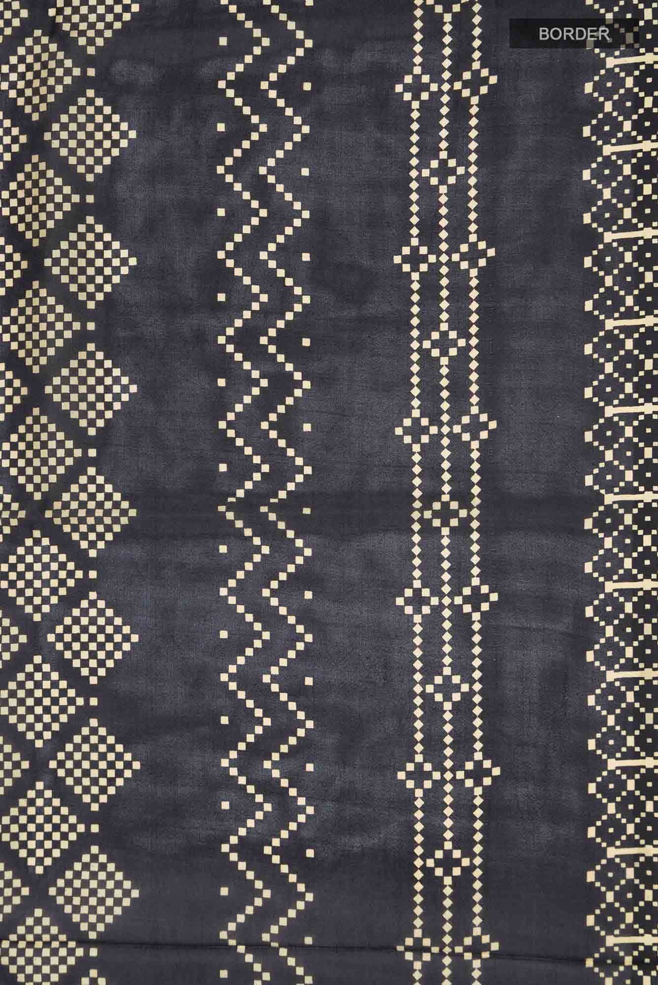 Black Printed Silk Saree