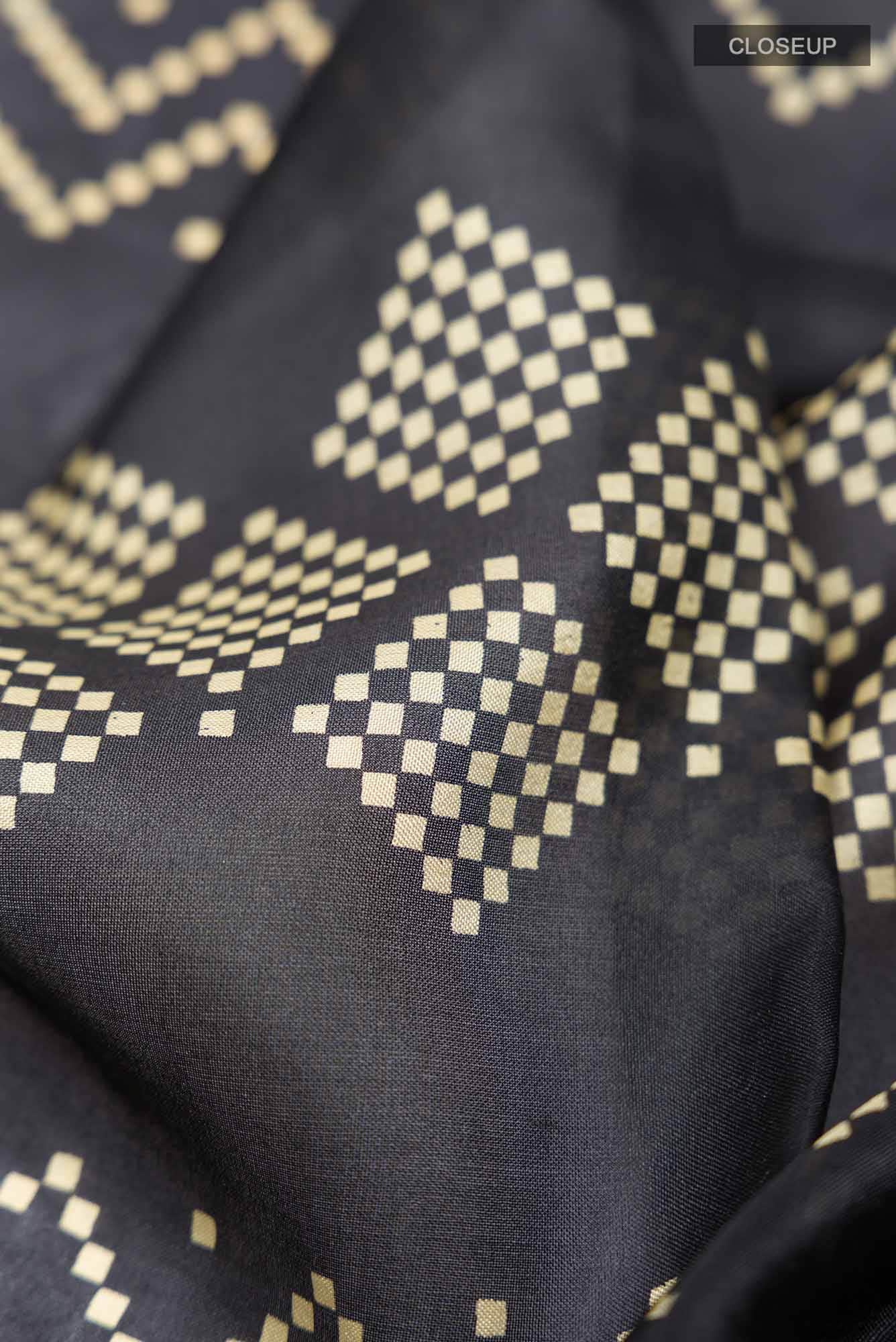 Black Printed Silk Saree