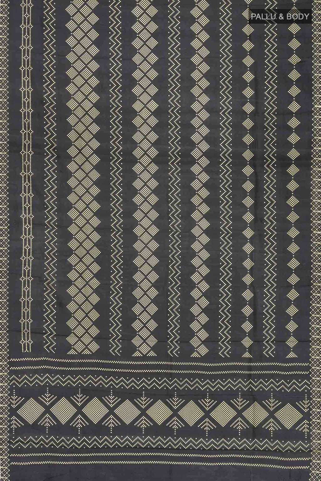 Black Printed Silk Saree
