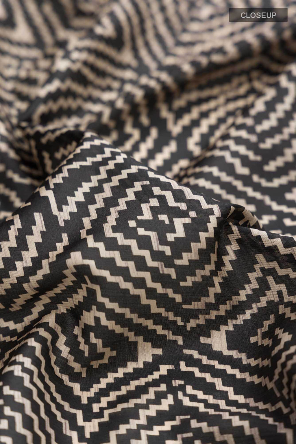 Black Printed Silk Saree