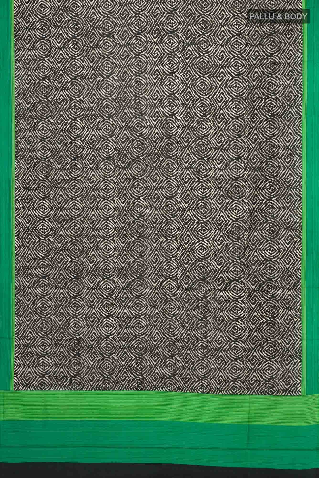 Black Printed Silk Saree