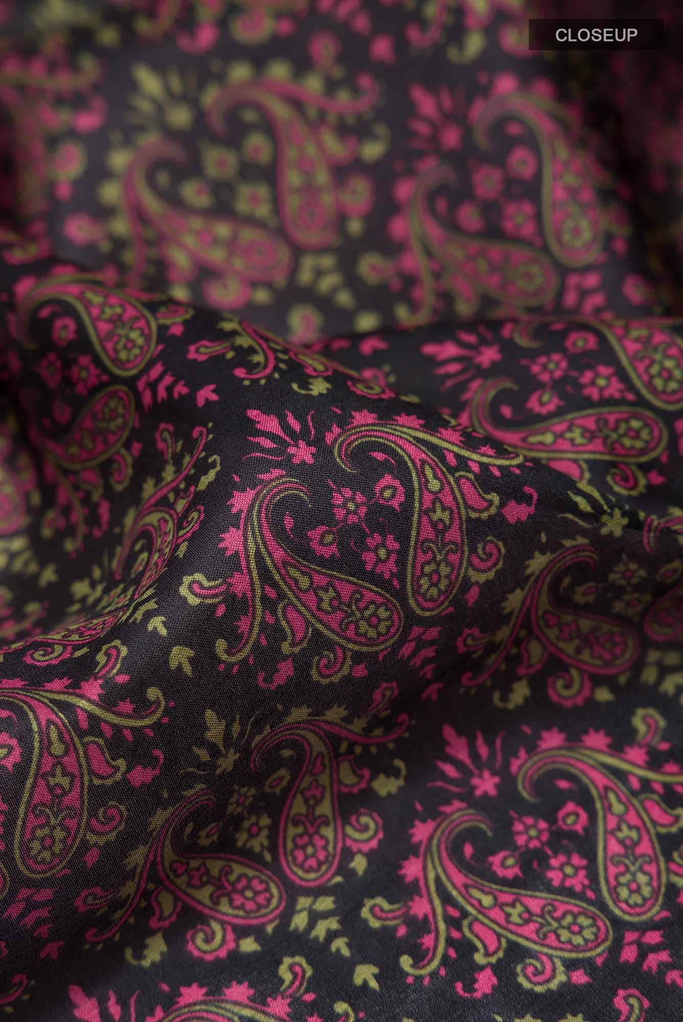 Black Printed Silk Saree