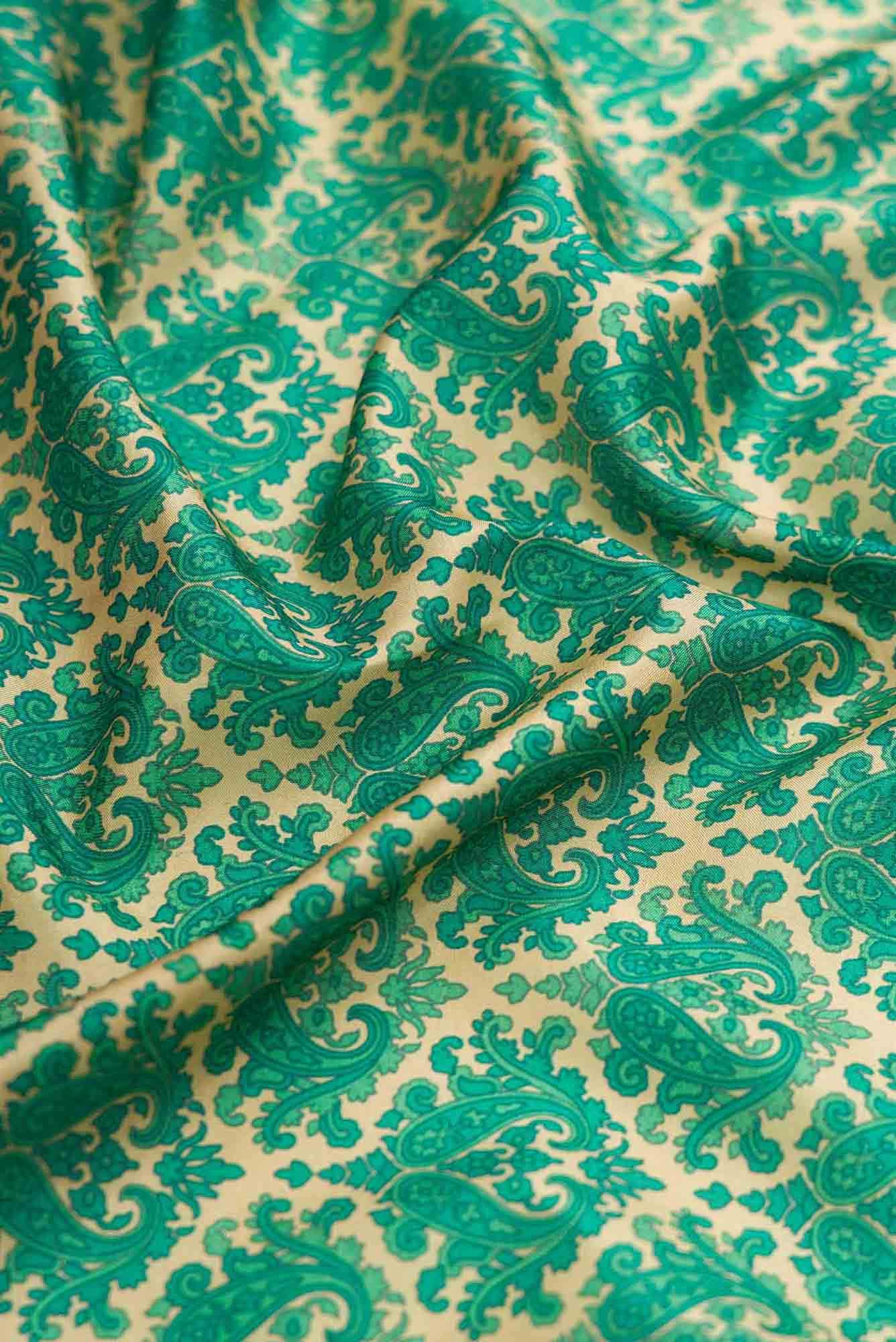 Green Dual Tone Printed Silk Saree