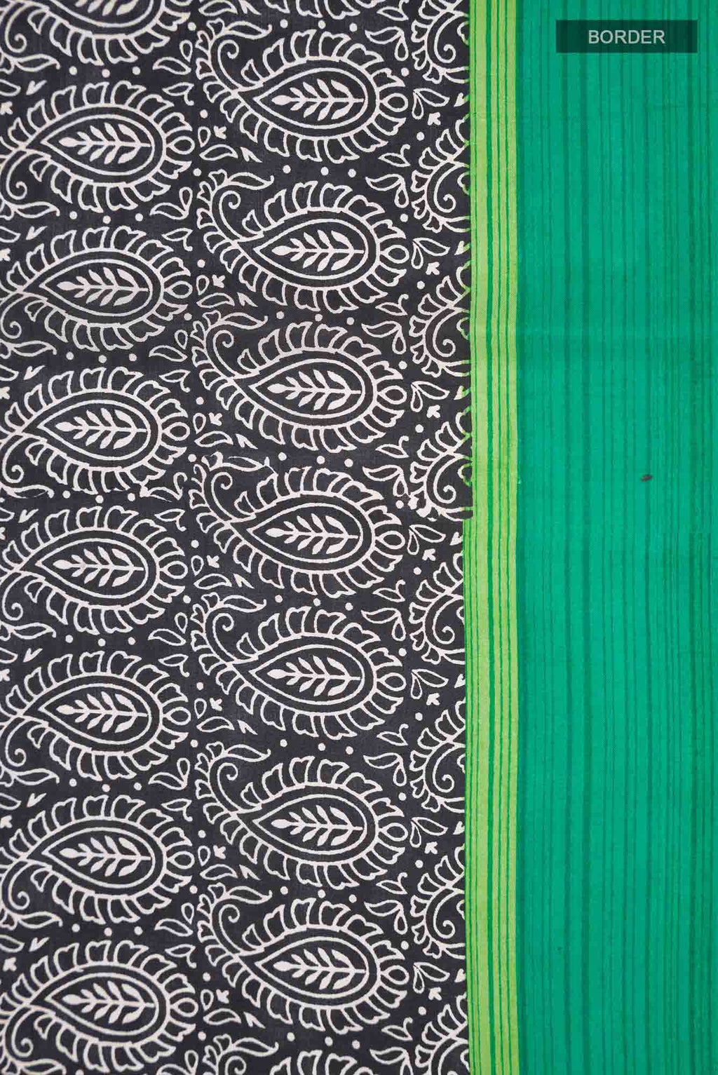 Black Printed Silk Saree
