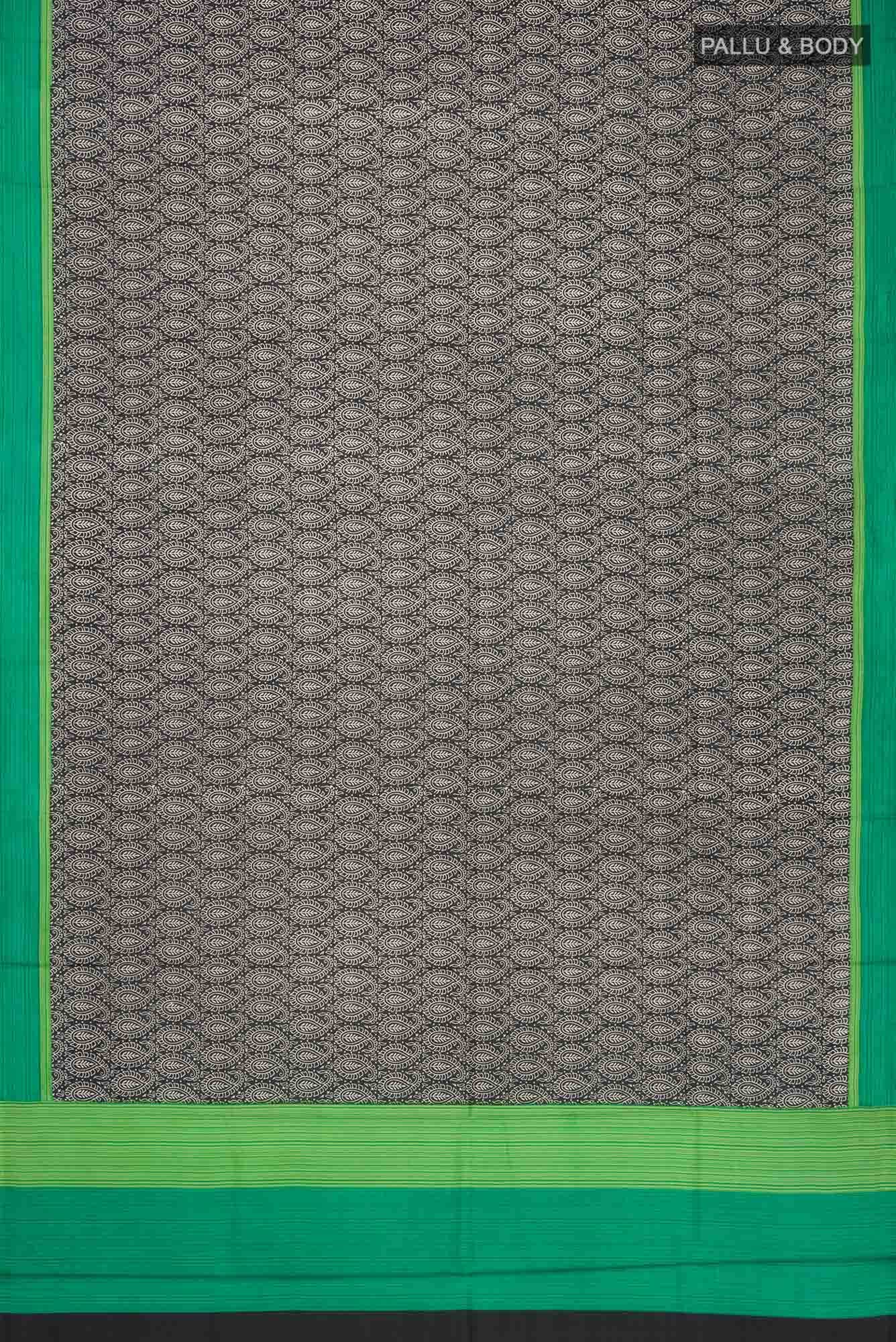 Black Printed Silk Saree