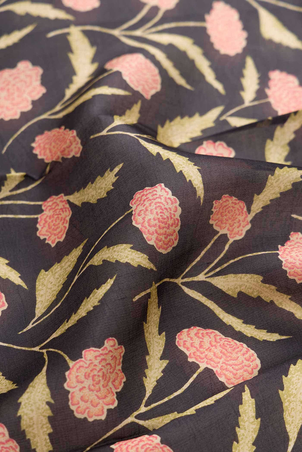 Black Printed Silk Saree