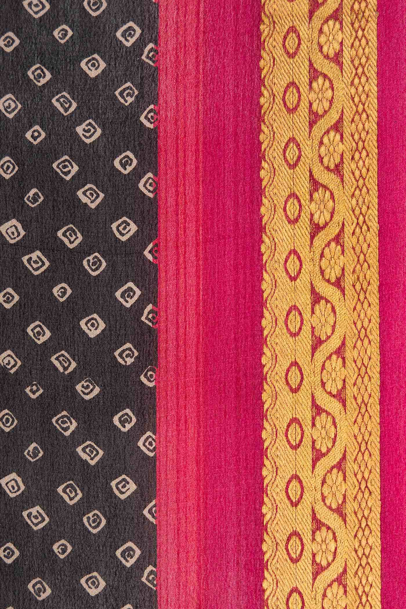 Black Mysore Crepe Saree