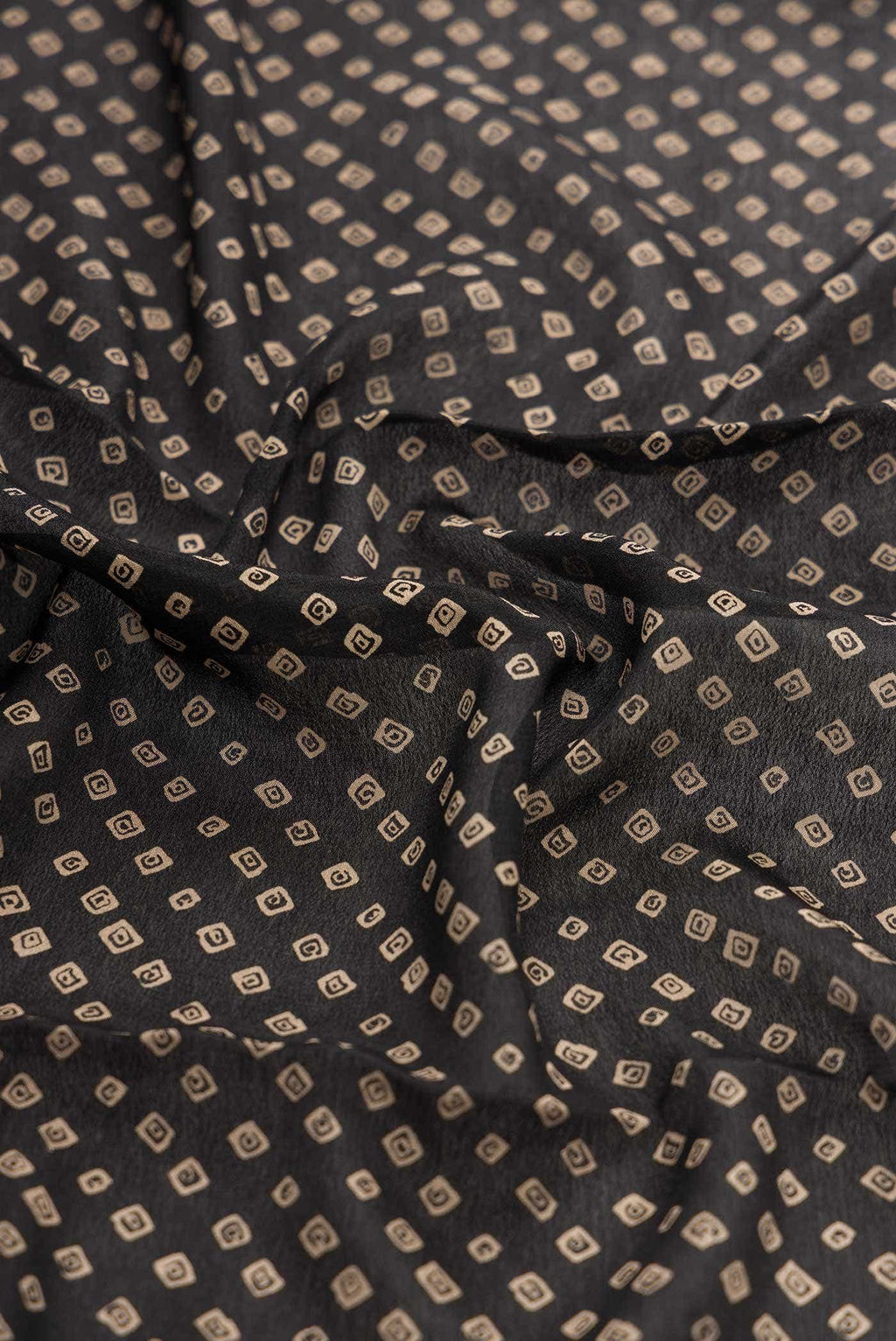 Black Mysore Crepe Saree