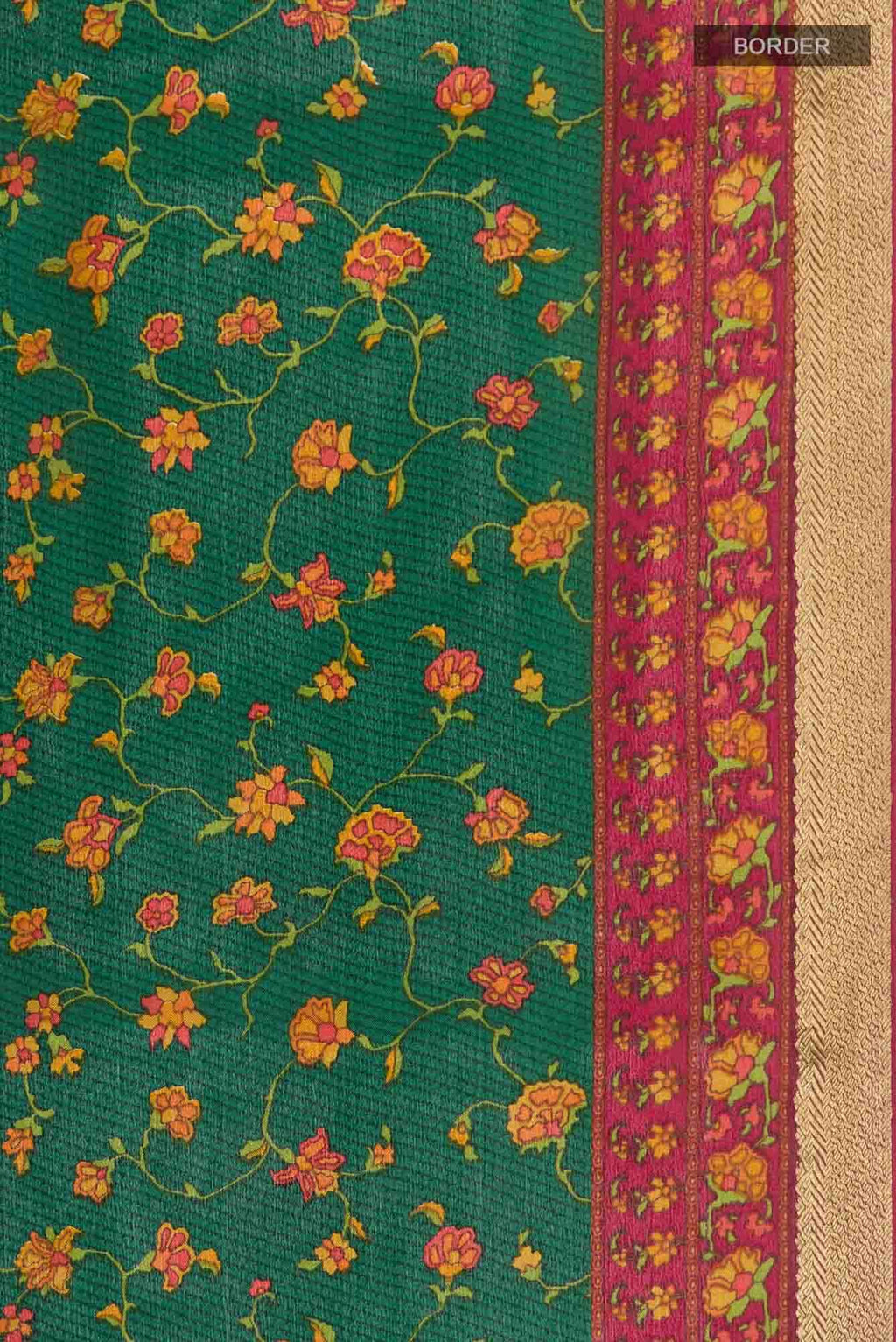 Green Crepe Saree