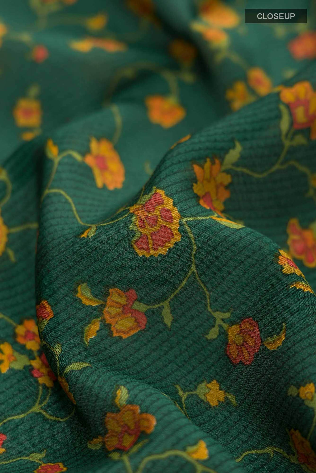 Green Crepe Saree