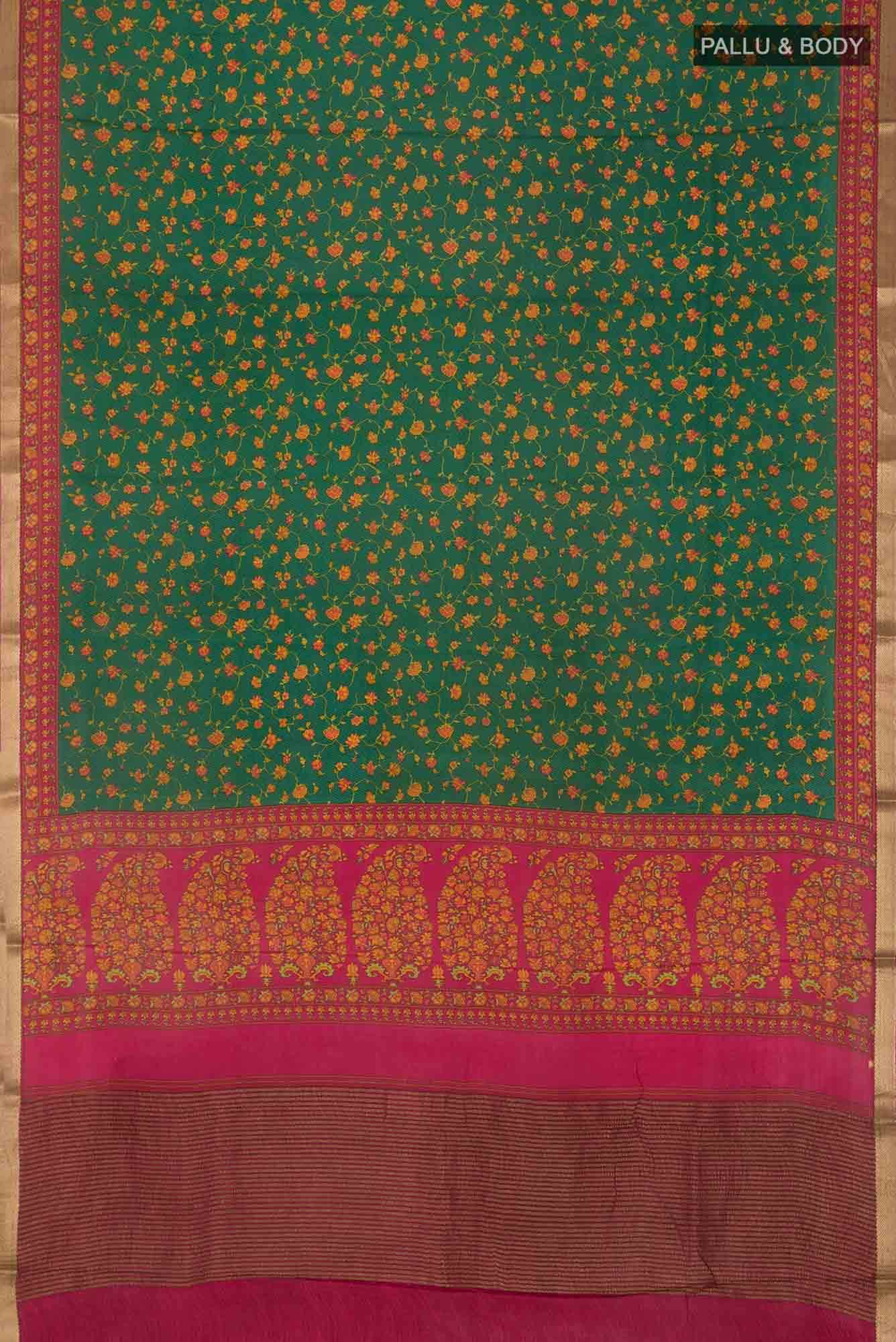 Green Crepe Saree