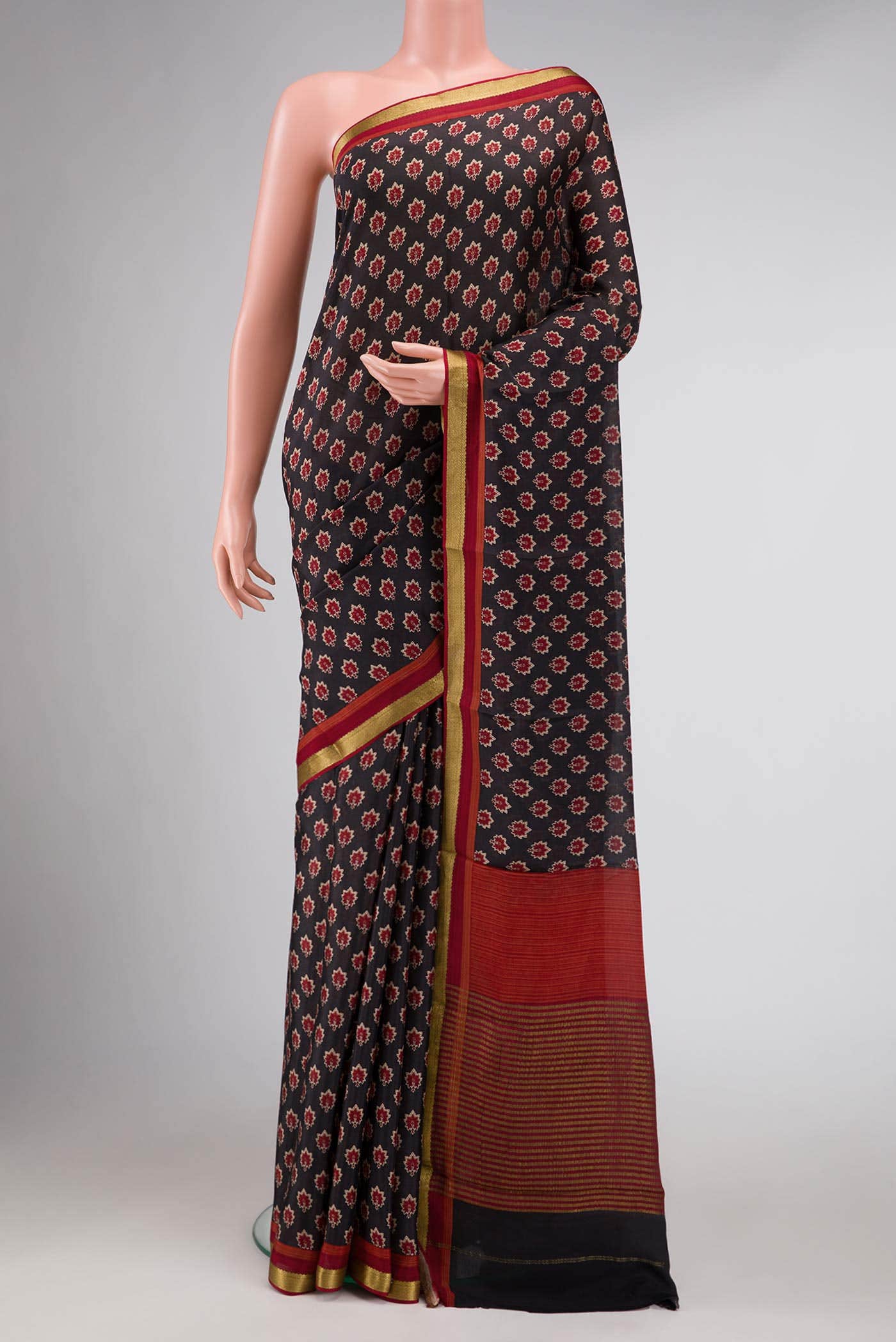 Black Mysore Georgette Saree