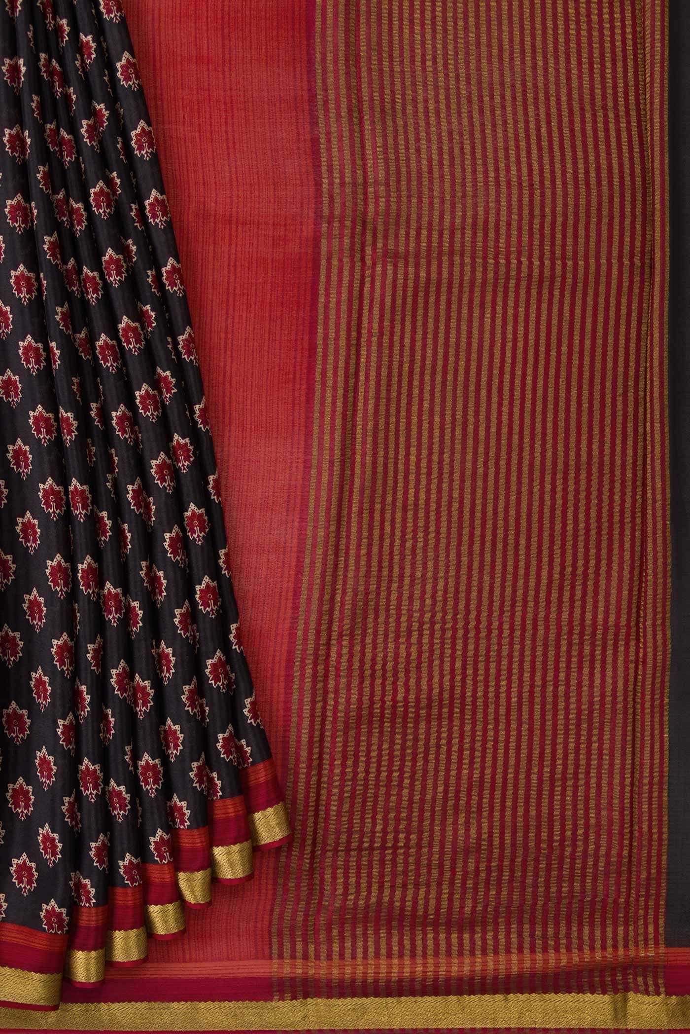 Black Mysore Georgette Saree