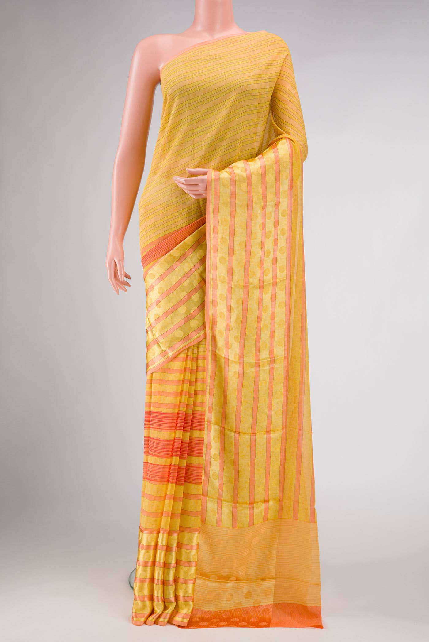 Yellow Dual Tone Mysore Georgette Saree