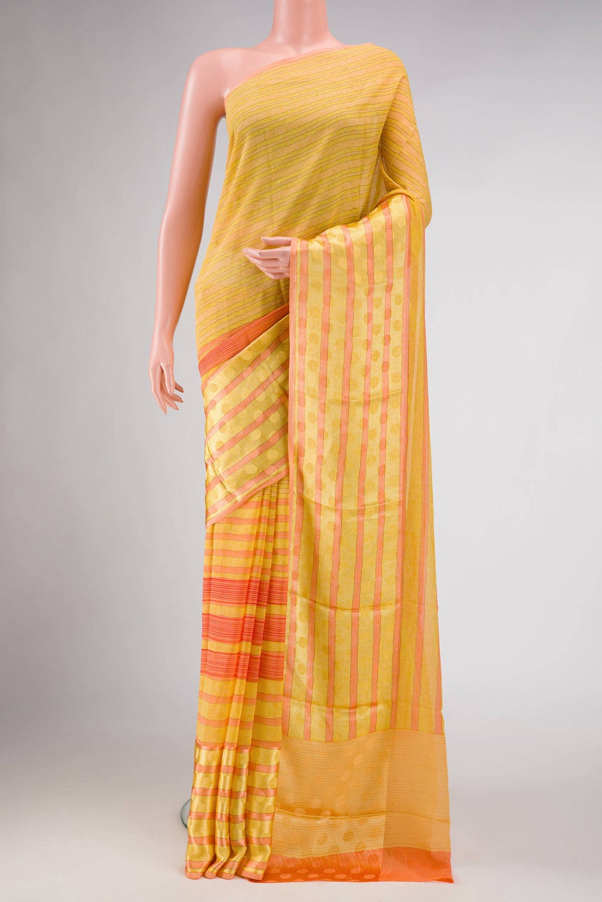 Yellow Dual Tone Mysore Georgette Saree