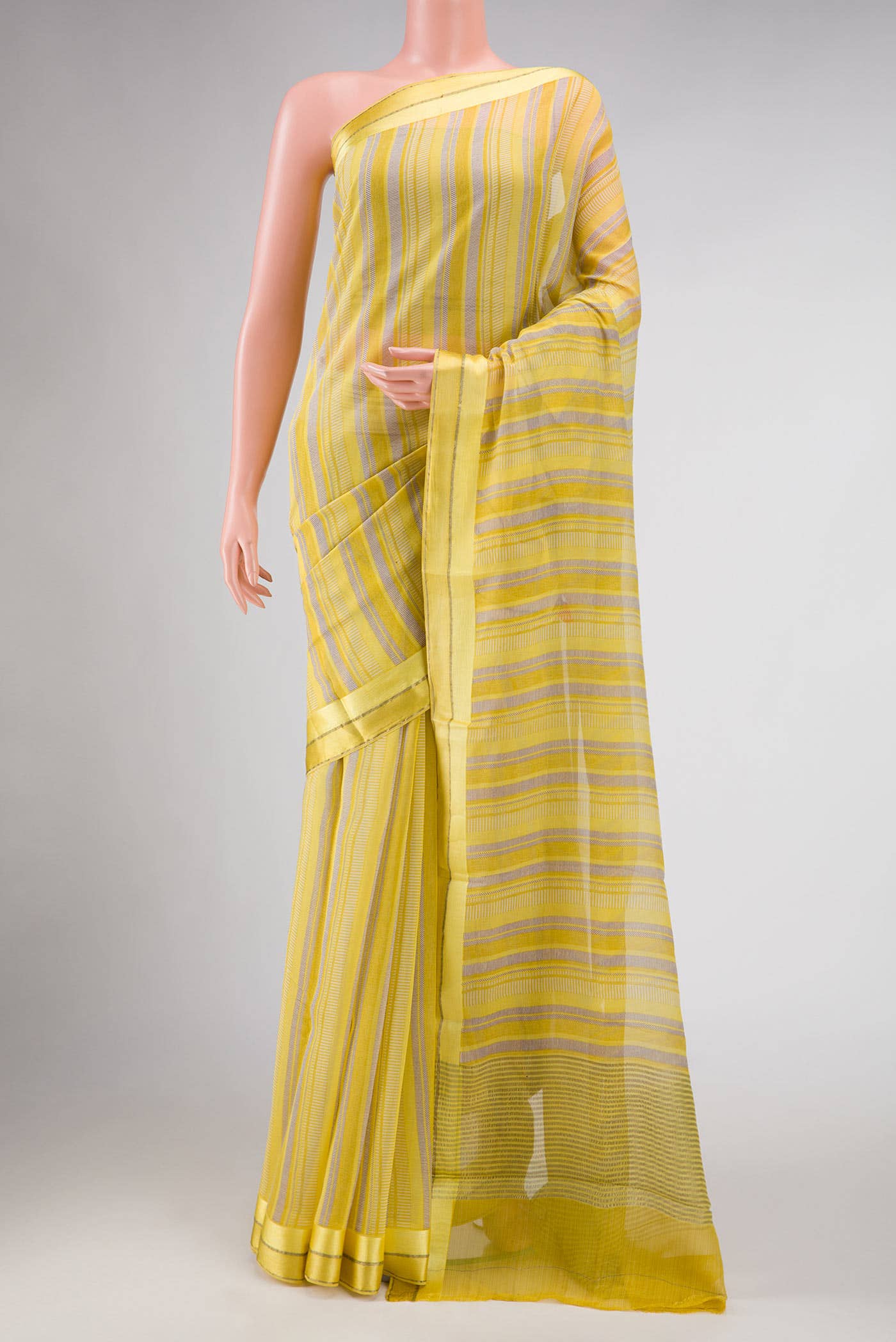 Yellow Dual Tone Mysore Chiffon Saree