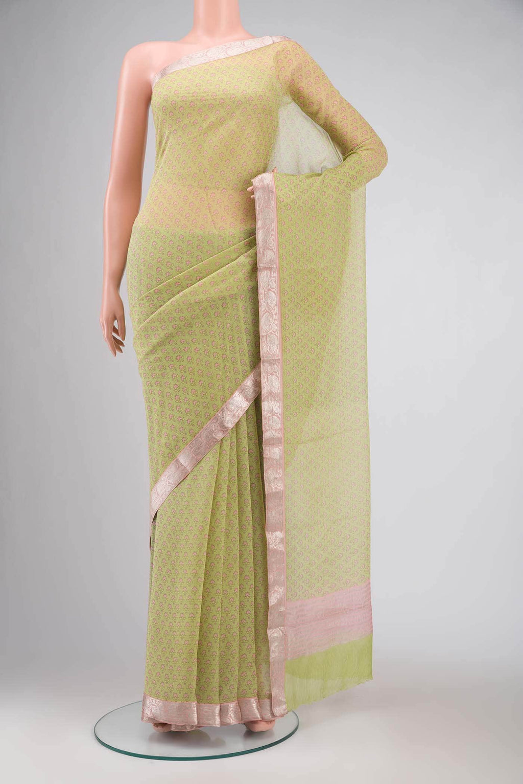 Green Mysore Chiffon Saree
