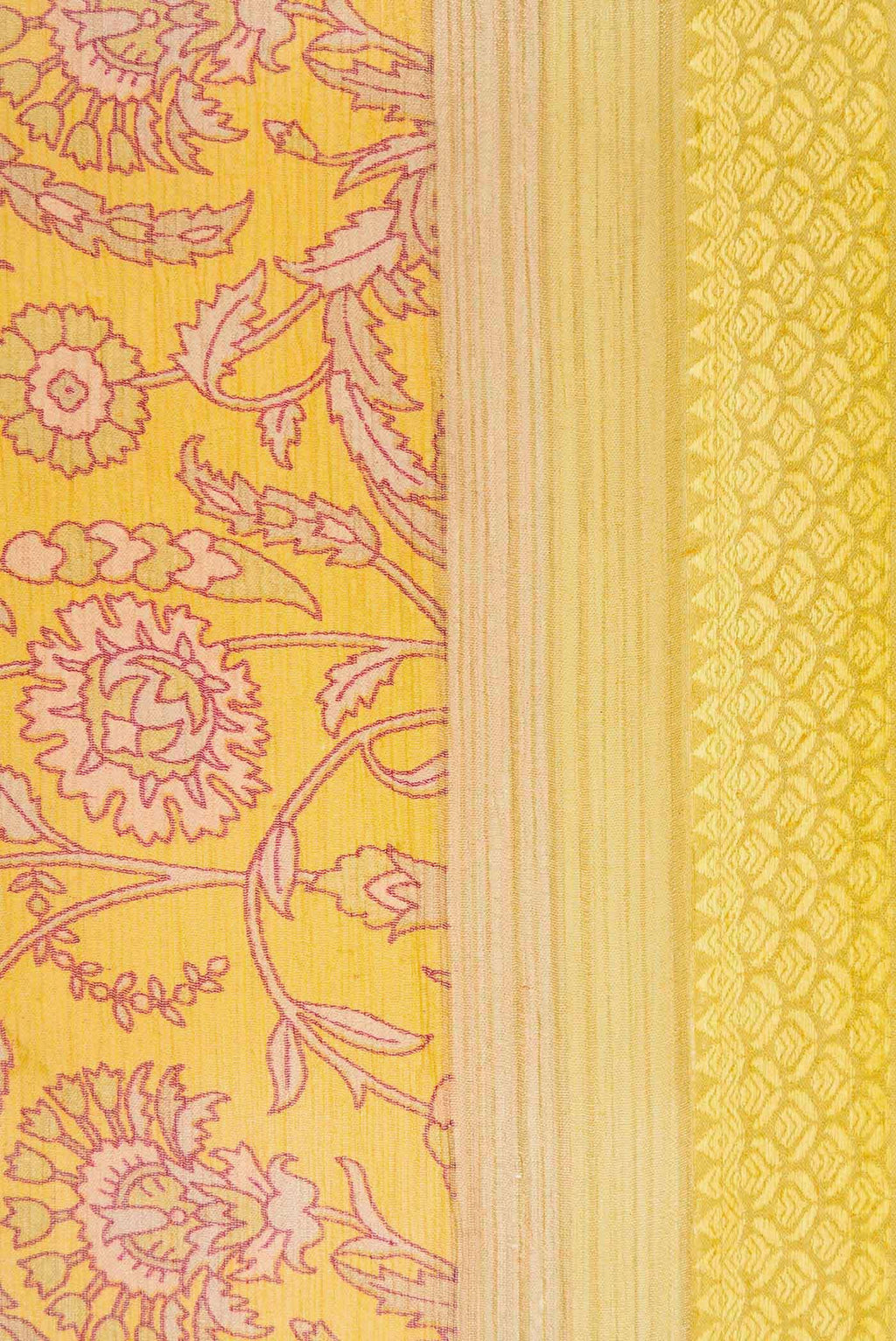 Yellow Dual Tone Mysore Chiffon Saree