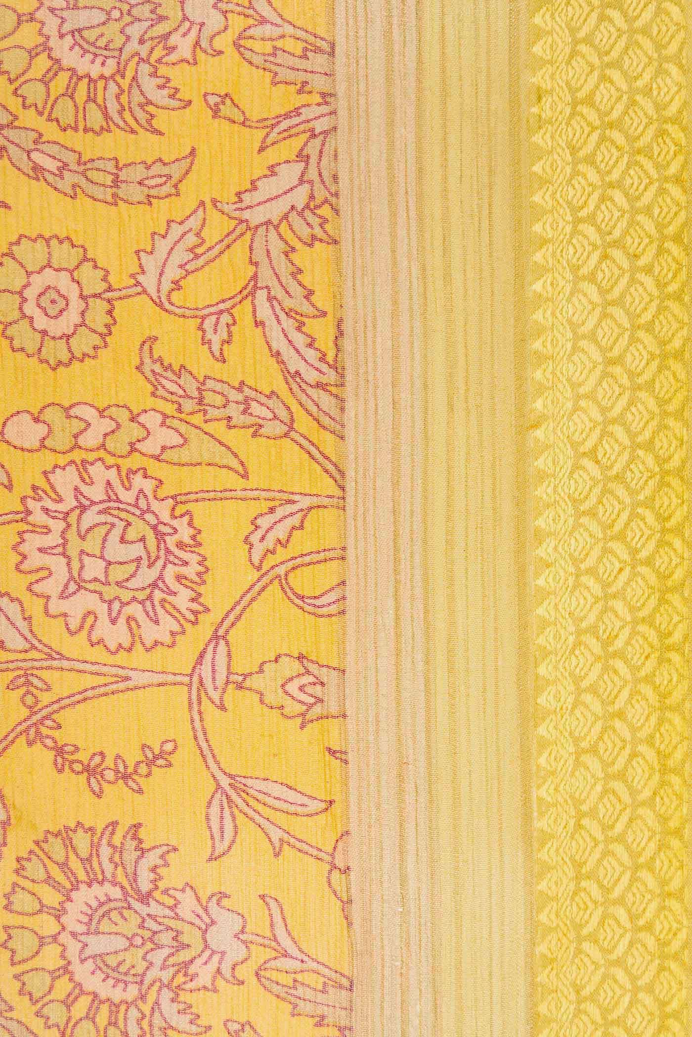 Yellow Dual Tone Mysore Chiffon Saree