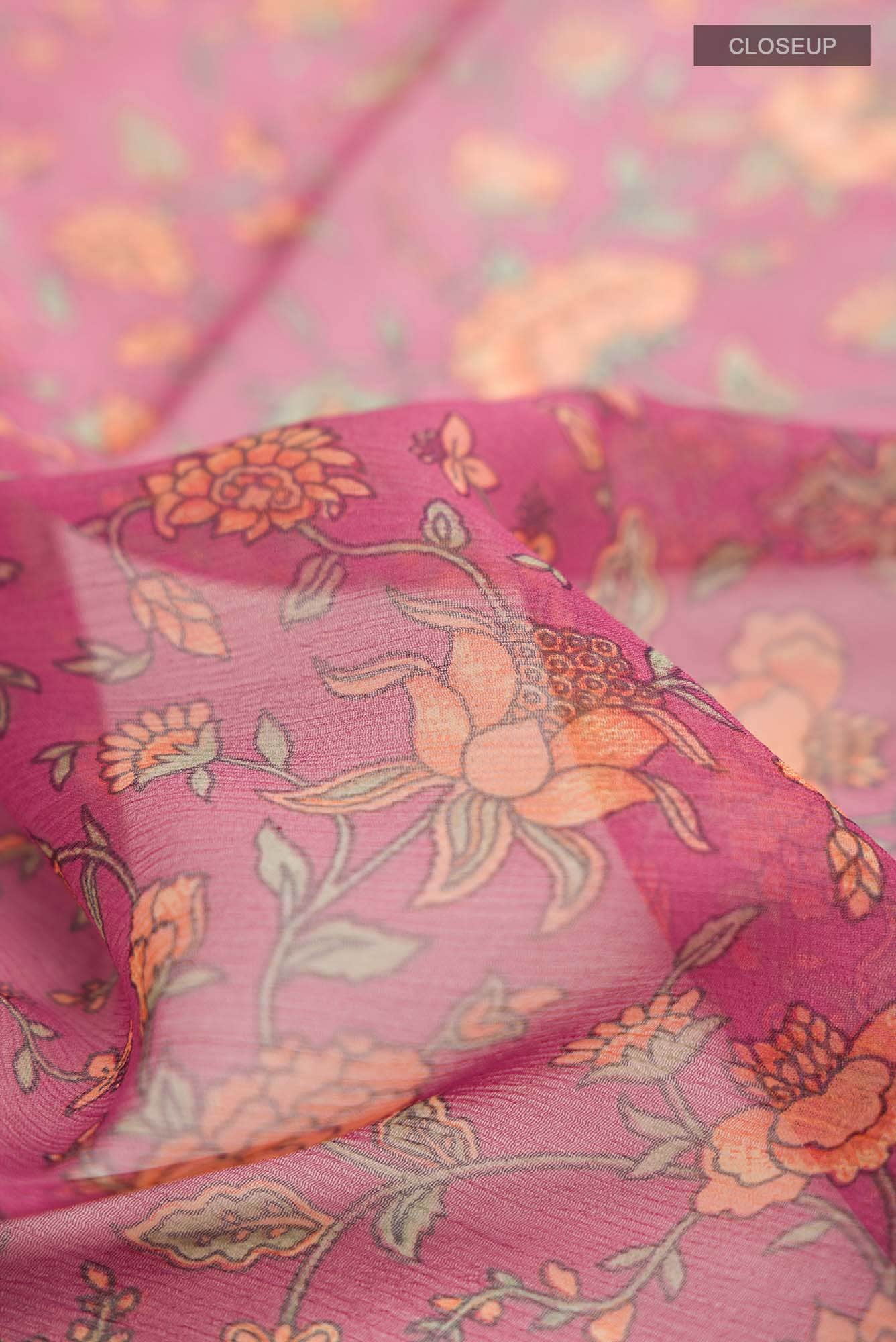 Mauve Mysore Chiffon Saree