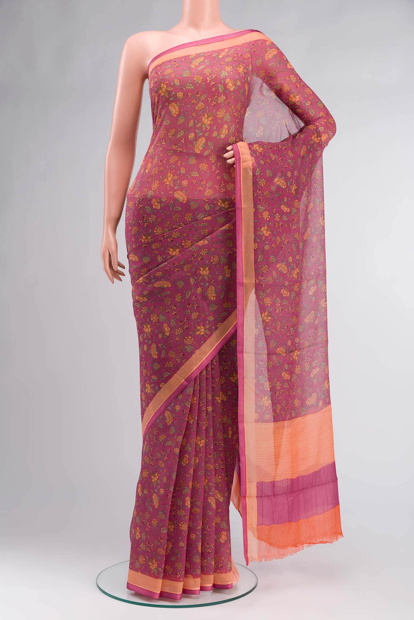 Mauve Mysore Chiffon Saree