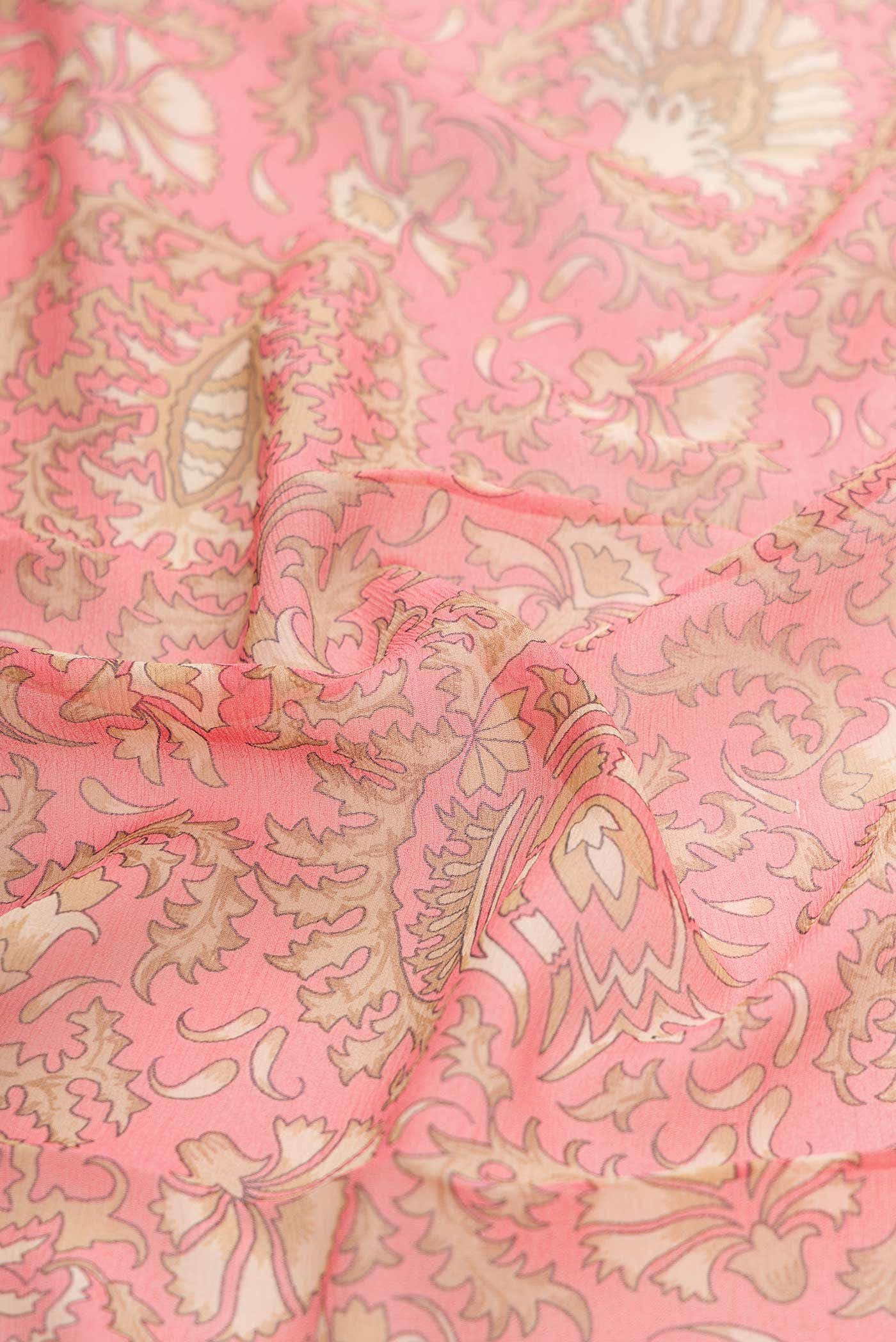 Pink Mysore Chiffon Saree