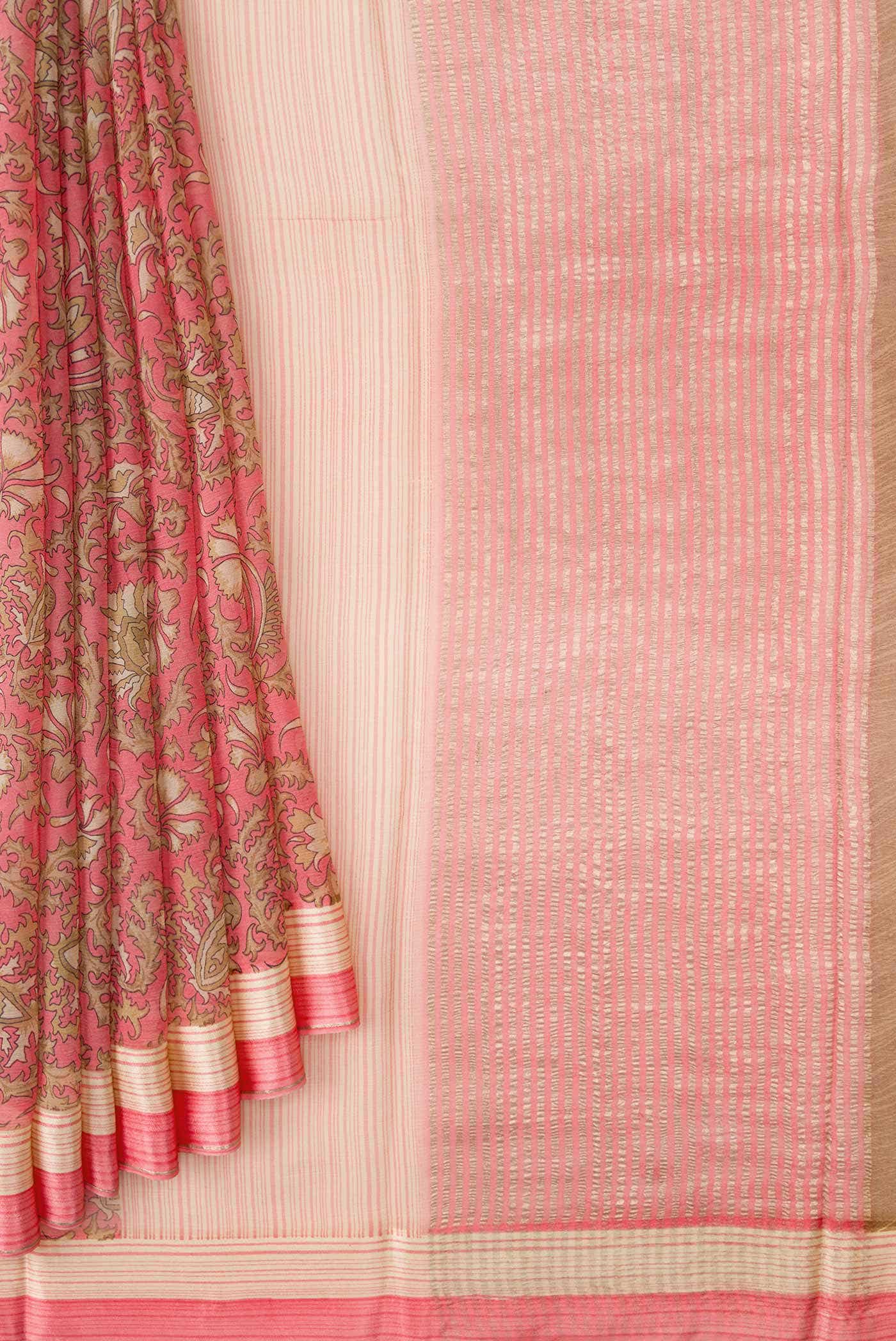 Pink Mysore Chiffon Saree