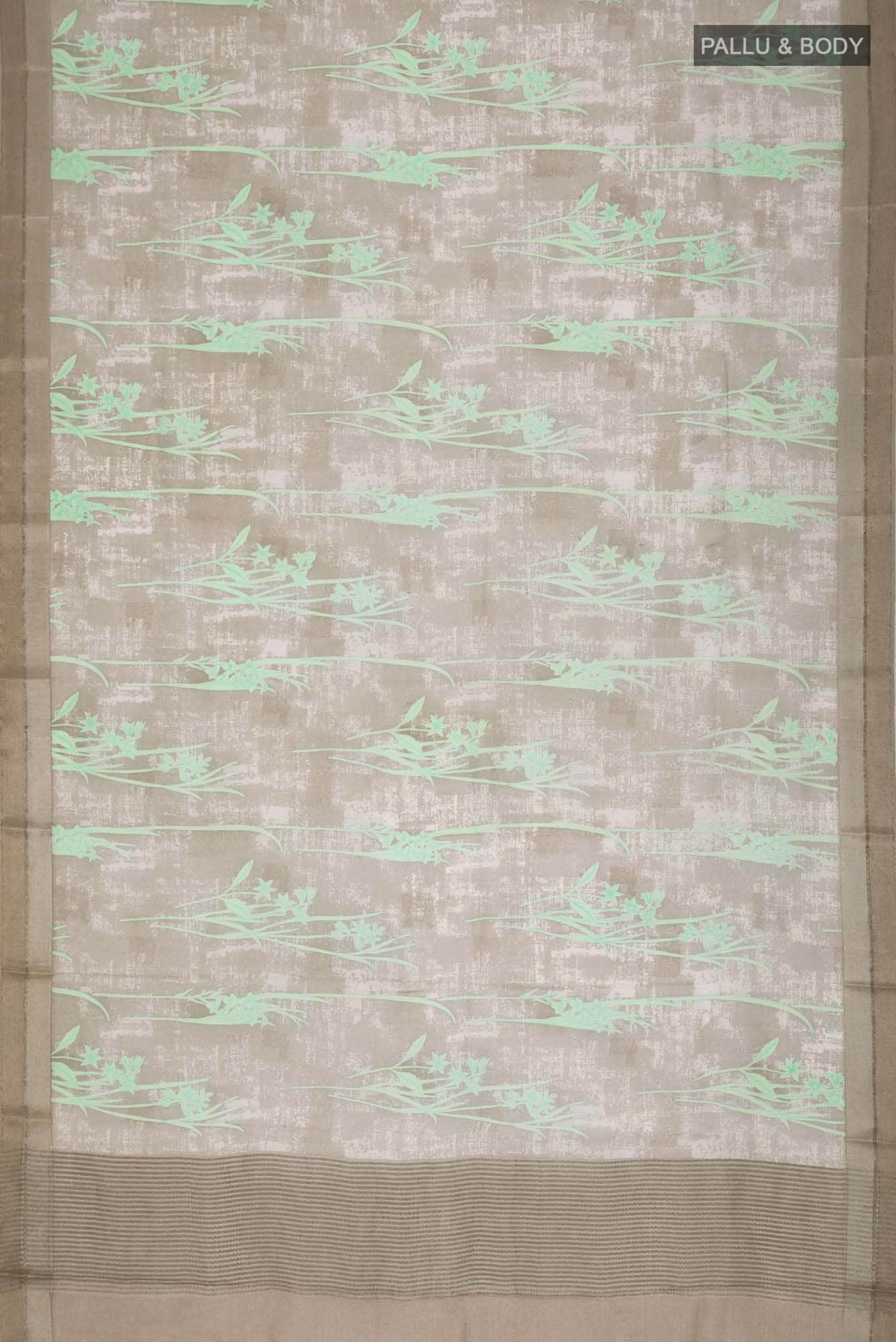 Beige Mysore Chiffon Saree