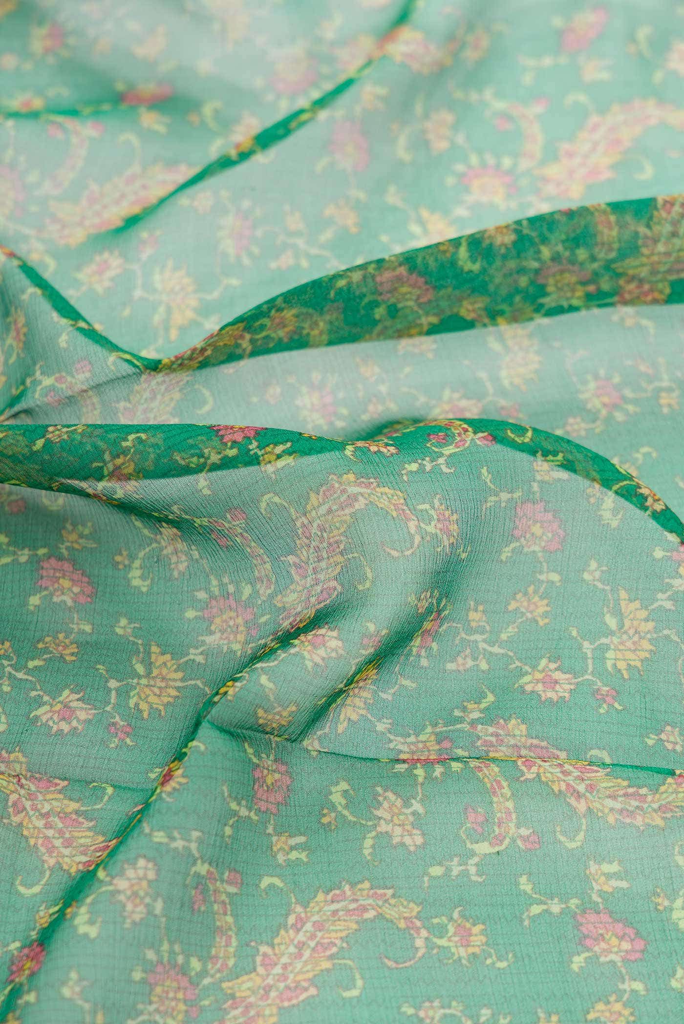 Green Mysore Chiffon Saree