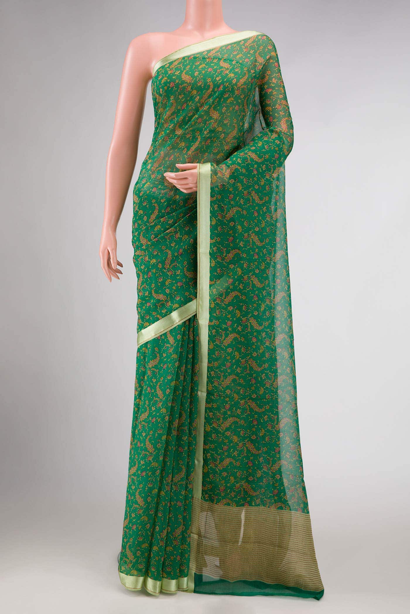 Green Mysore Chiffon Saree