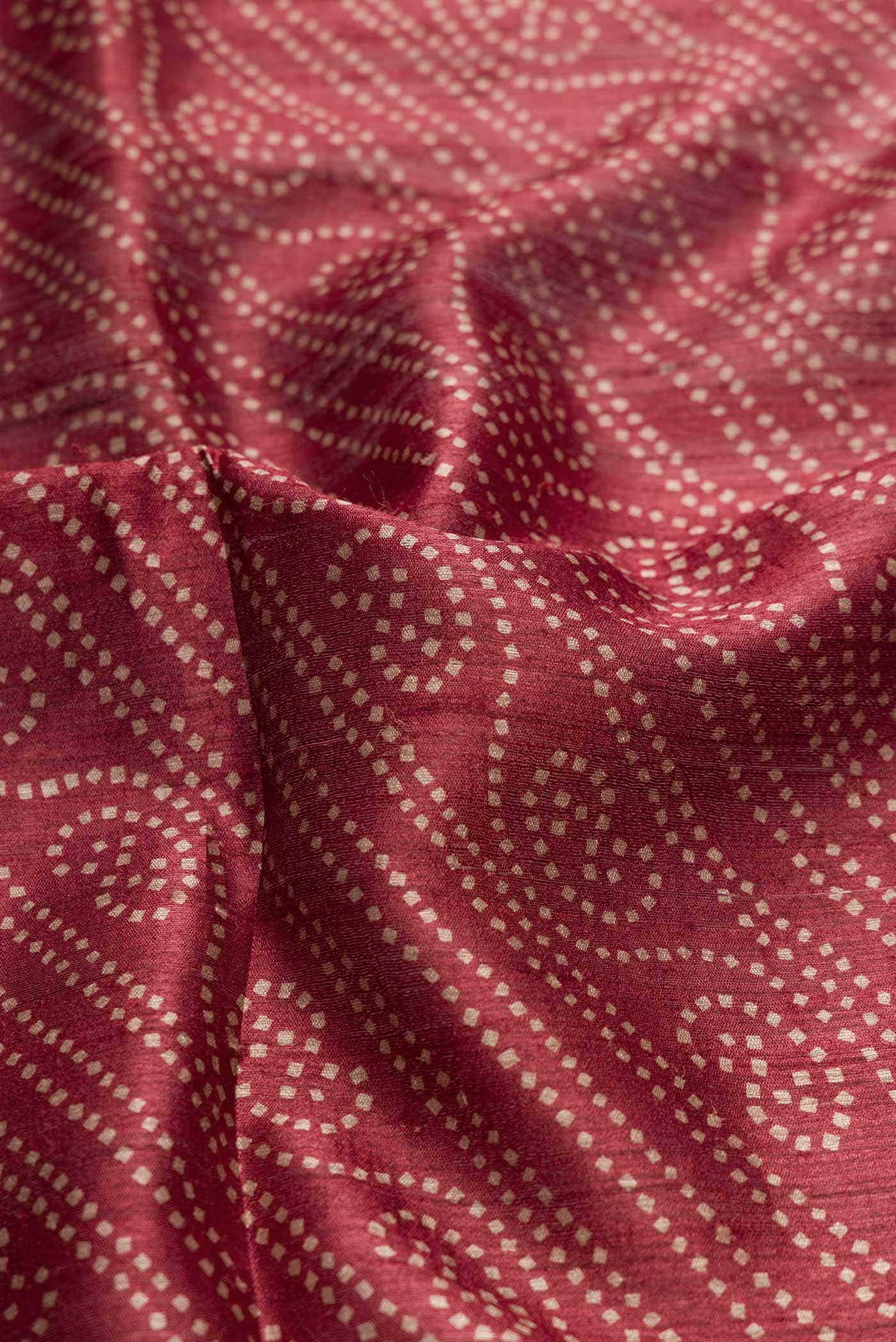 Maroon Tussar Silk Saree