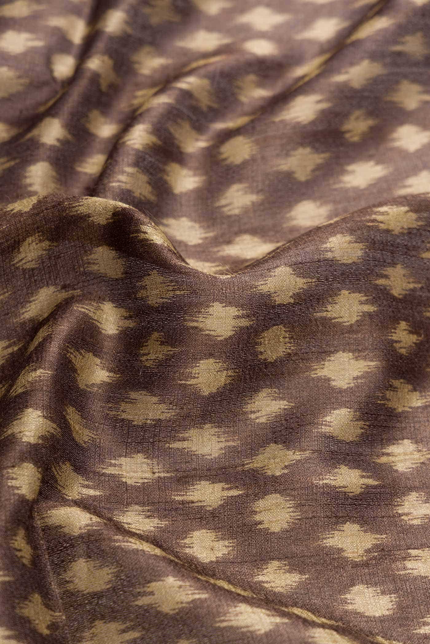 Brown Tussar Silk Saree