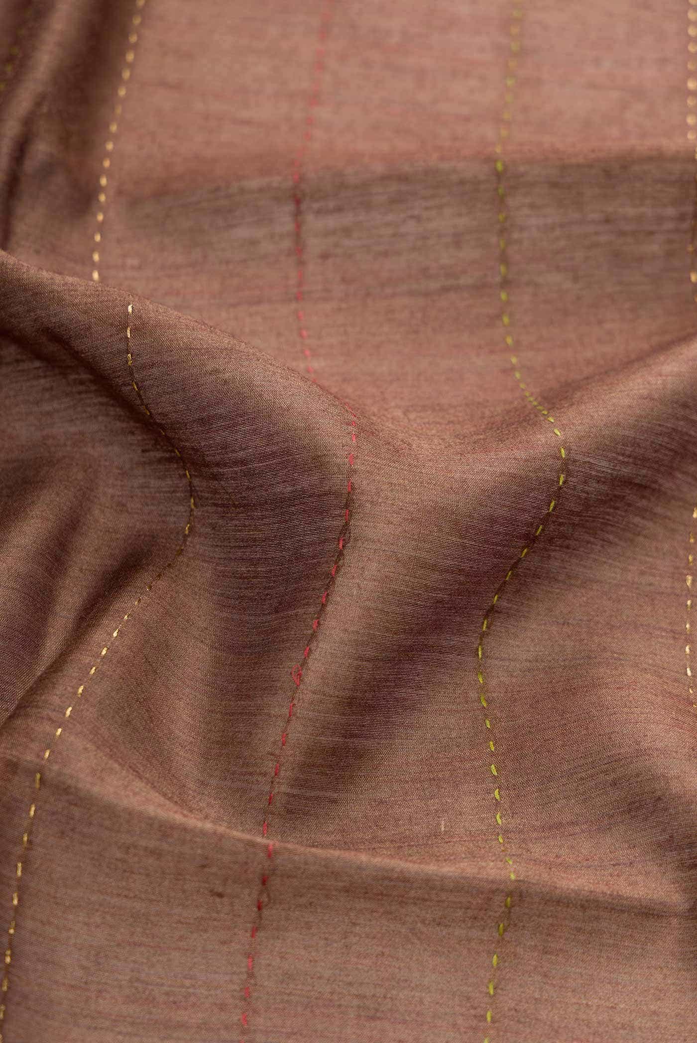 Brown Tussar Silk Saree