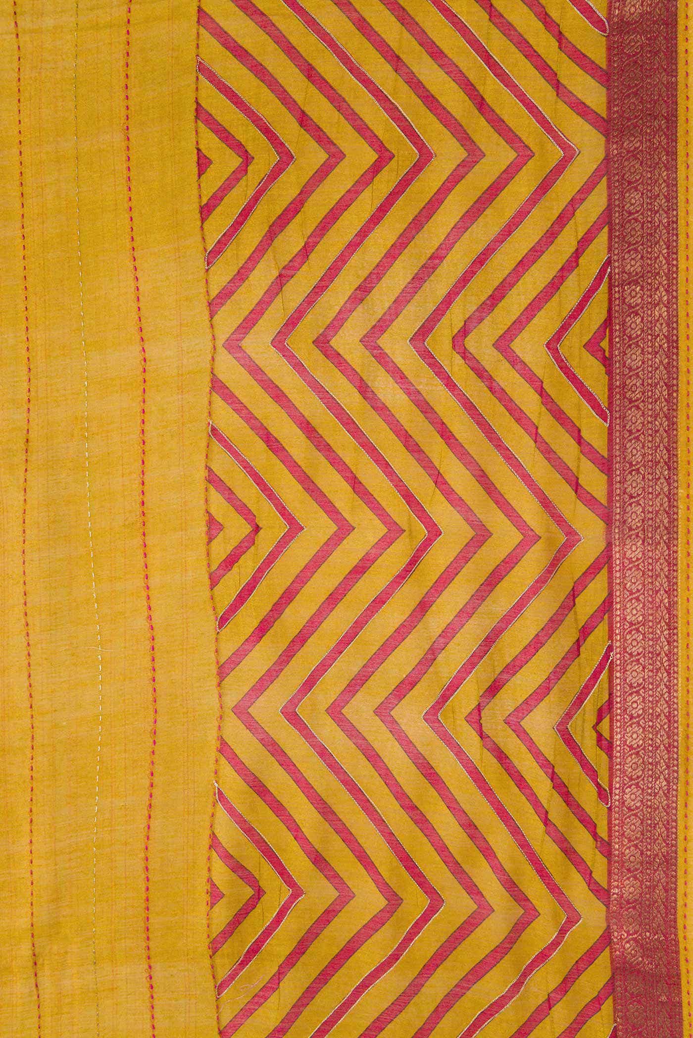 Mustard Tussar Silk Saree