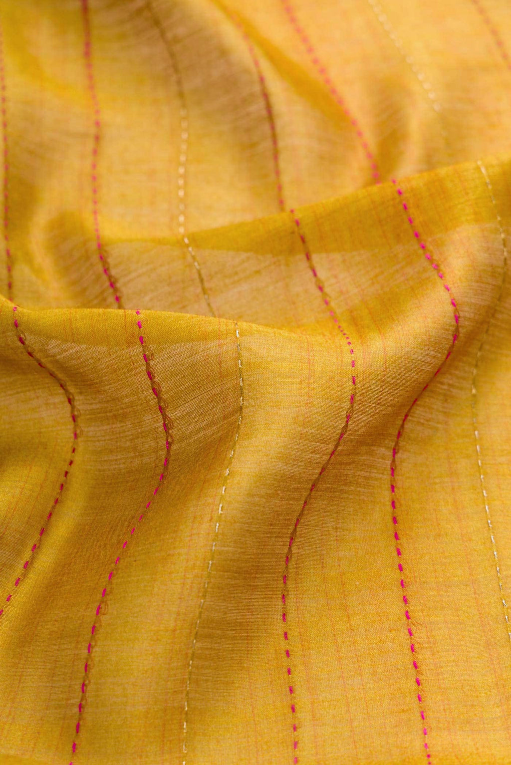 Mustard Tussar Silk Saree