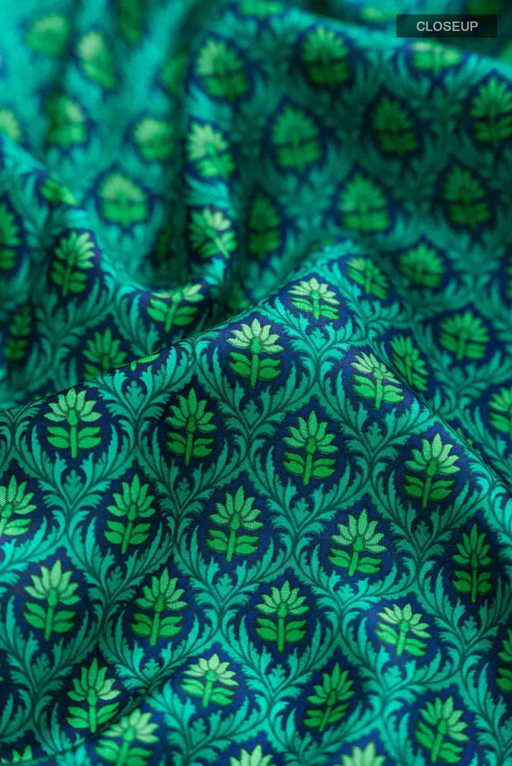 Blue Printed Silk Saree