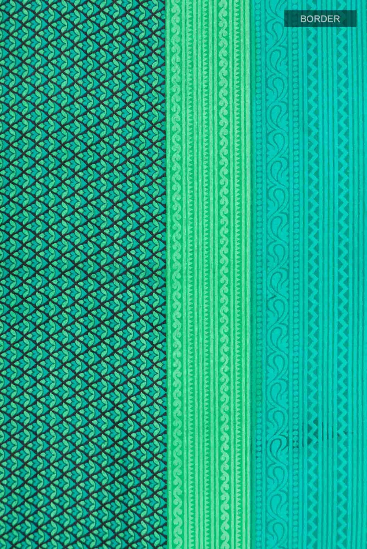 Sea Green Printed Silk Saree