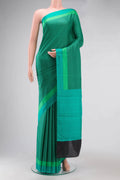 Sea Green Printed Silk Saree