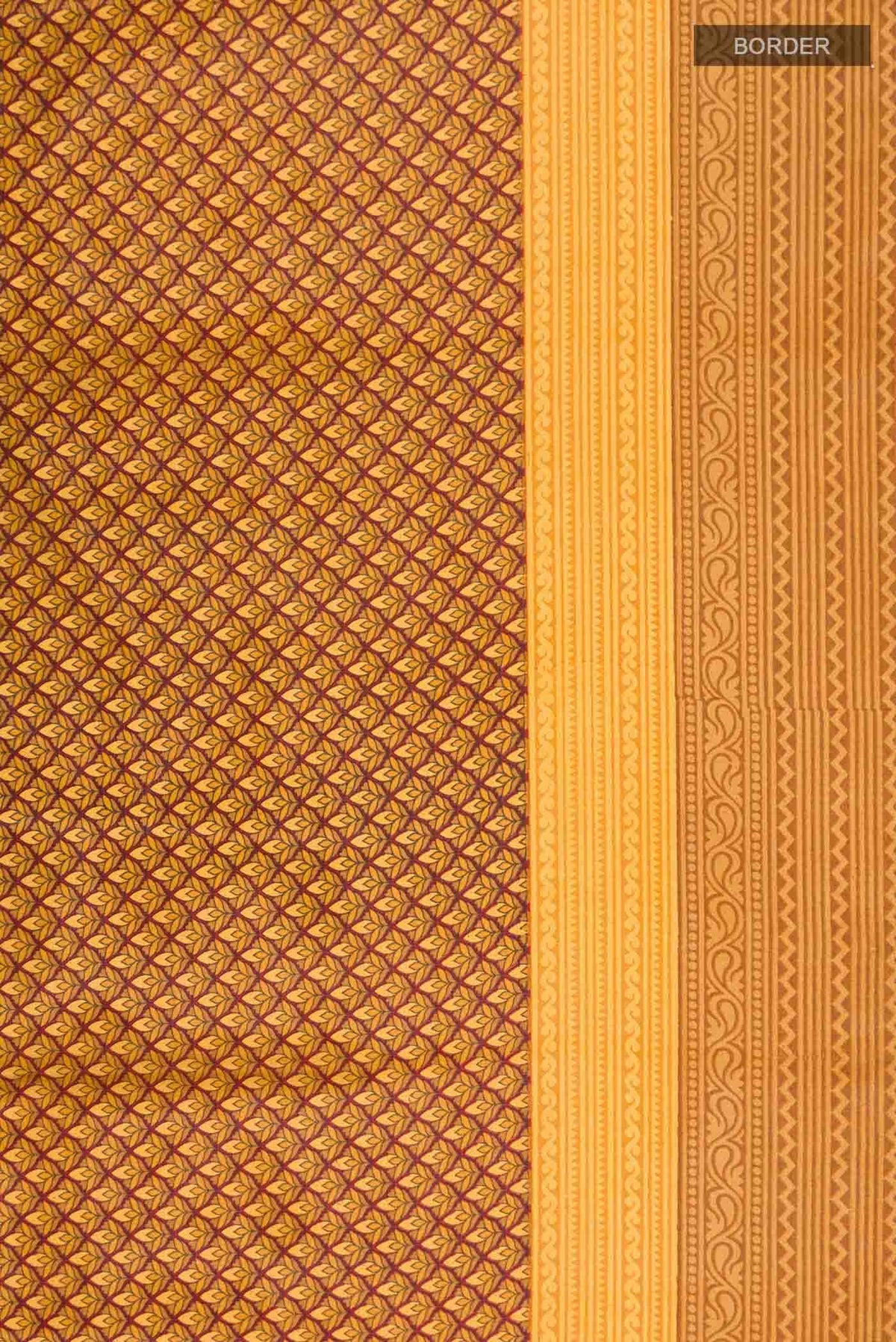 Brown Printed Silk Saree
