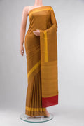 Brown Printed Silk Saree