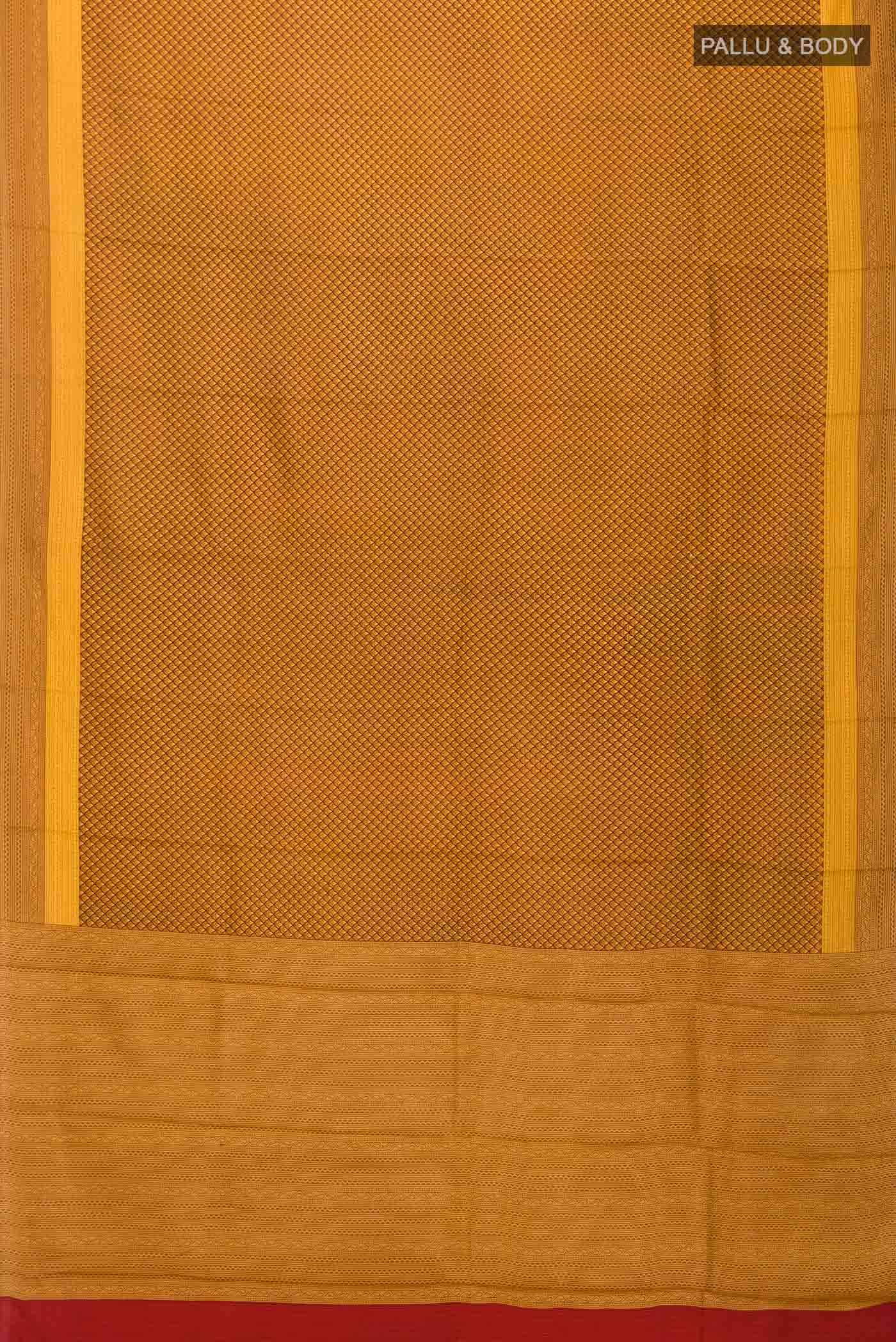 Brown Printed Silk Saree