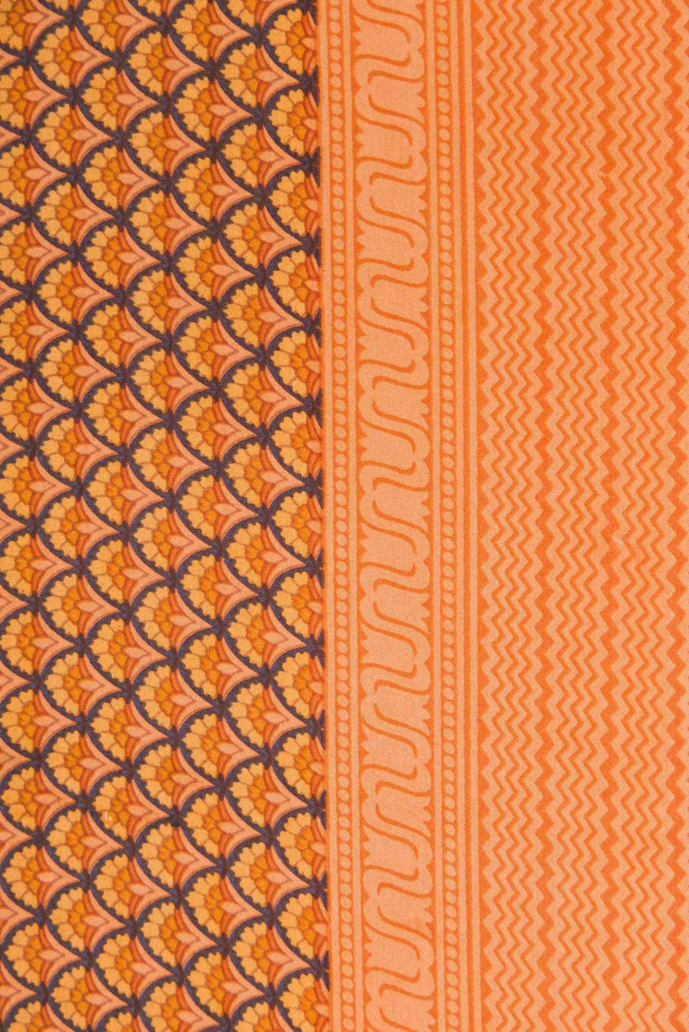 Navy Blue Printed Silk Saree