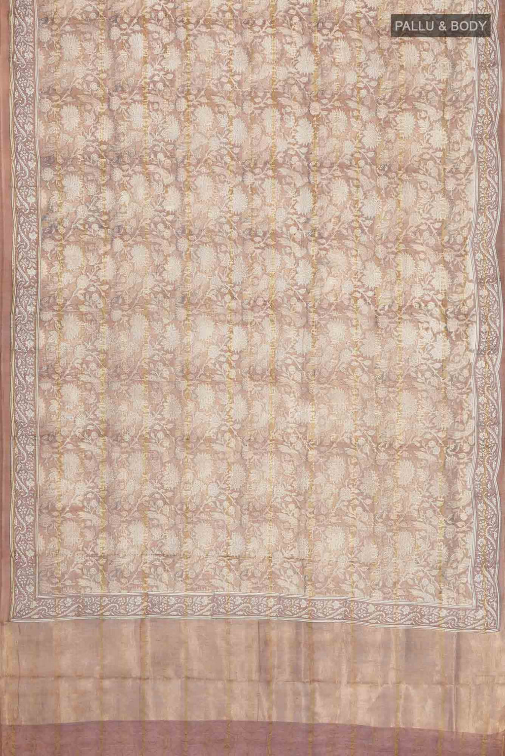 Brown Chanderi Silk Cotton Saree