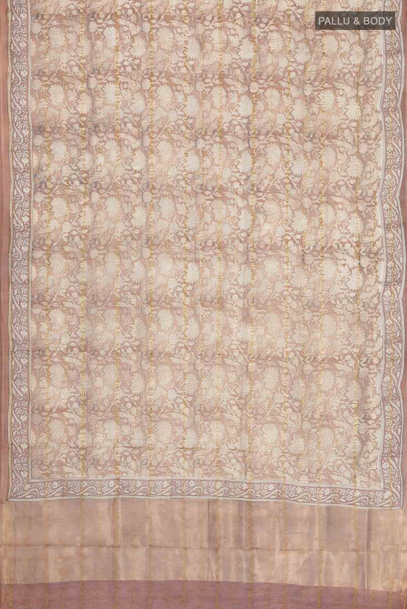 Brown Chanderi Silk Cotton Saree